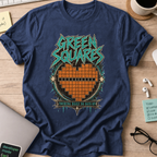 Green Squares Tour Shirt — Navy