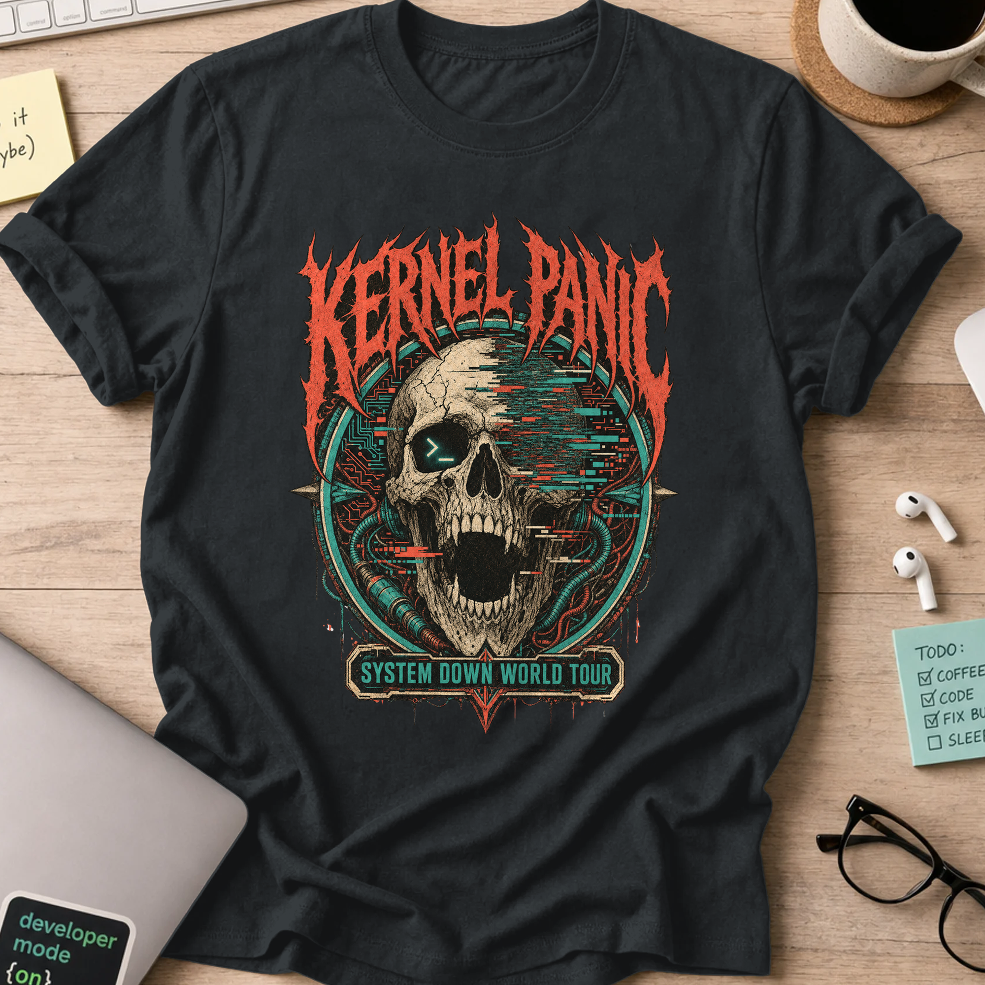 Kernel Panic System Down Shirt — Black