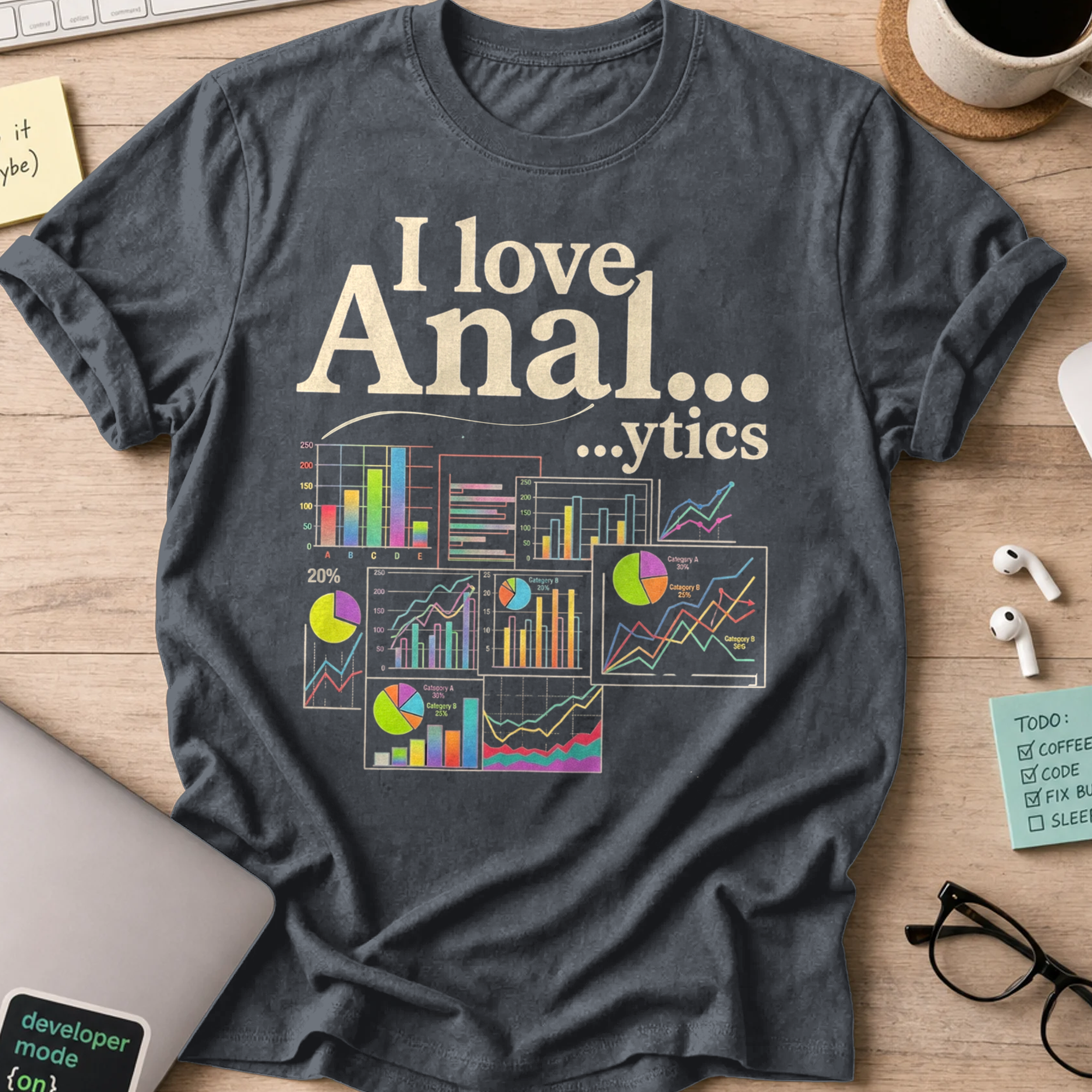I Love Analytics Shirt — Dark Heather