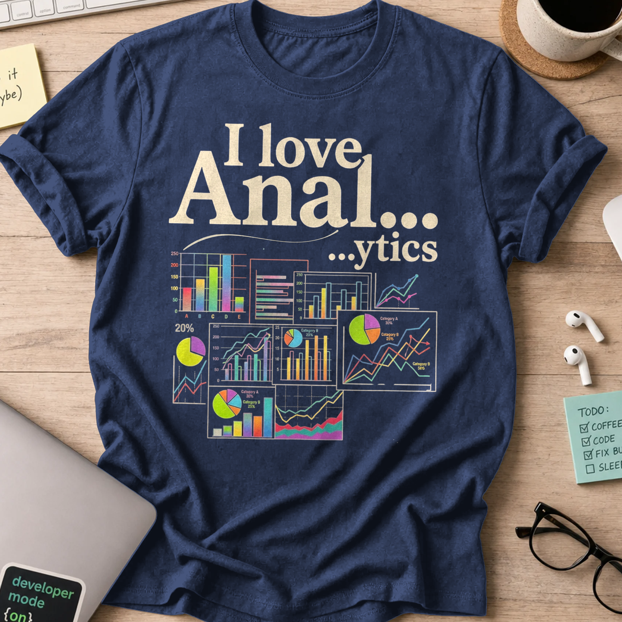 I Love Analytics Shirt — Navy