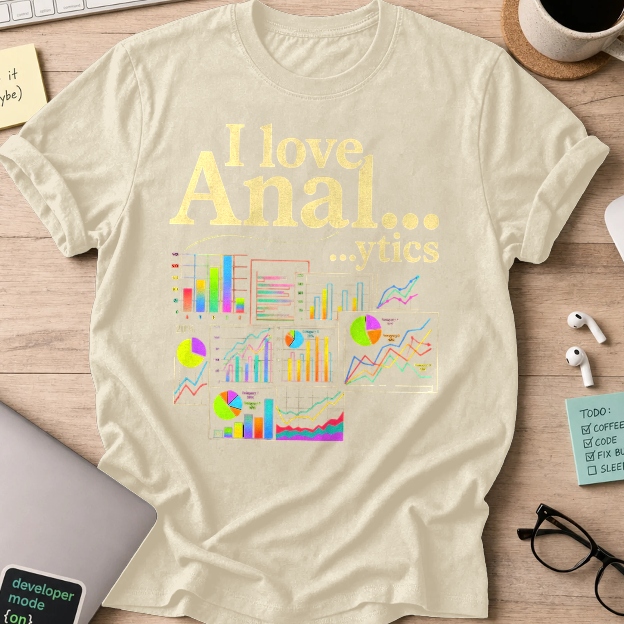 I Love Analytics Shirt — Natural