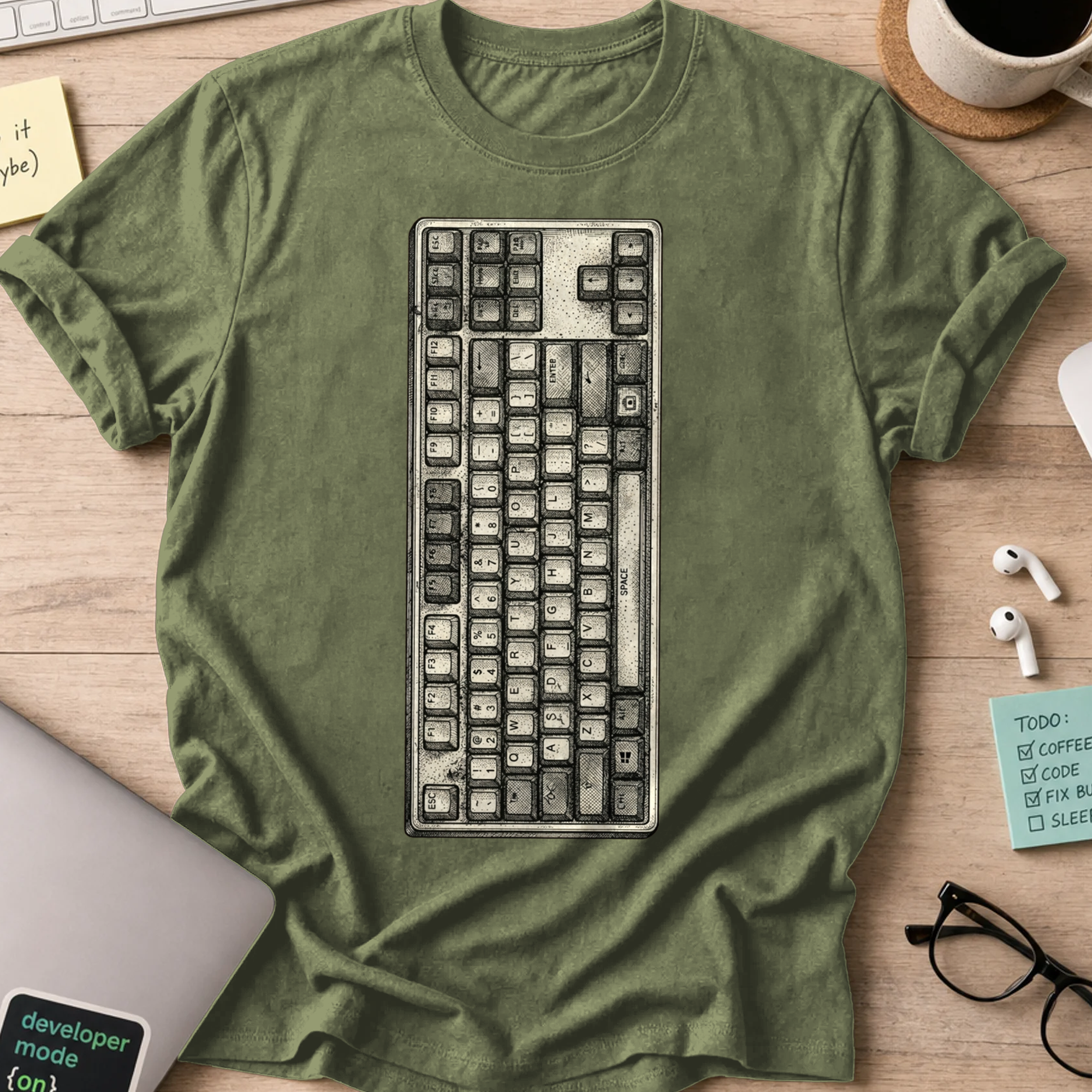 Mechanical Keyboard Shirt — Military Green