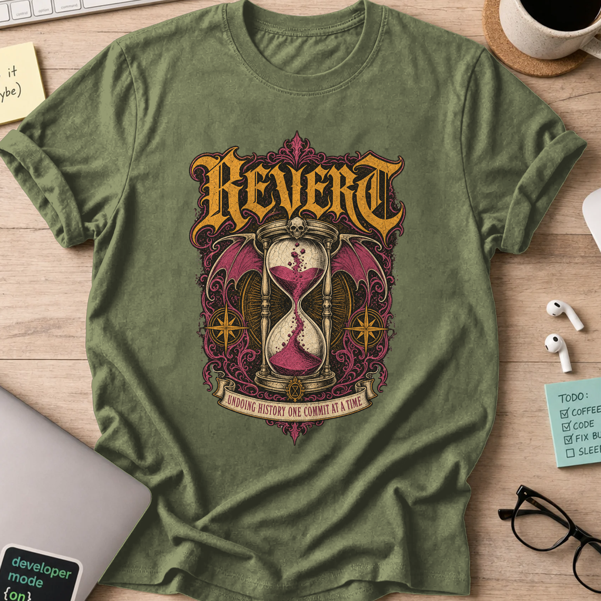 Revert Undoing History Shirt — Military Green