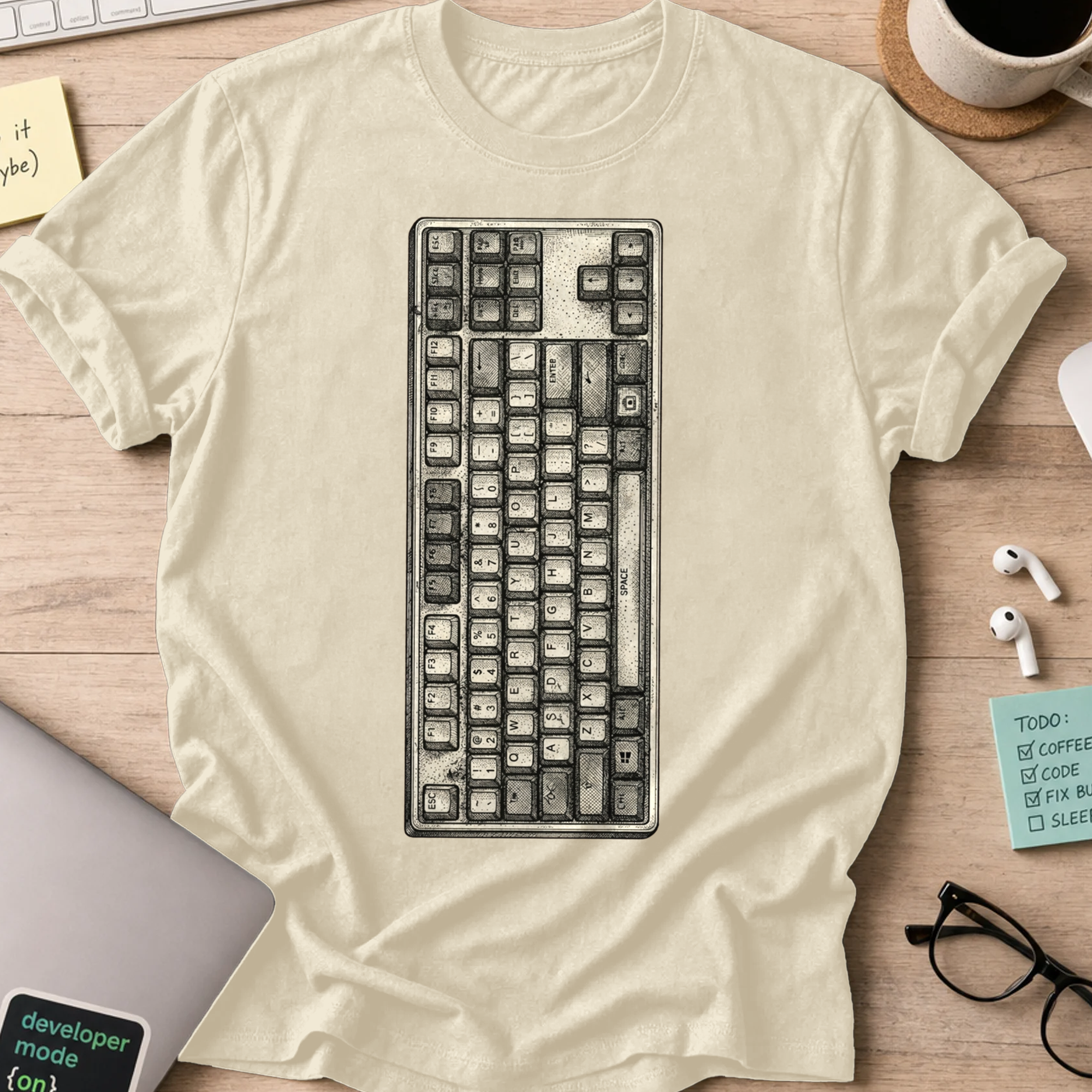 Mechanical Keyboard Shirt — Natural