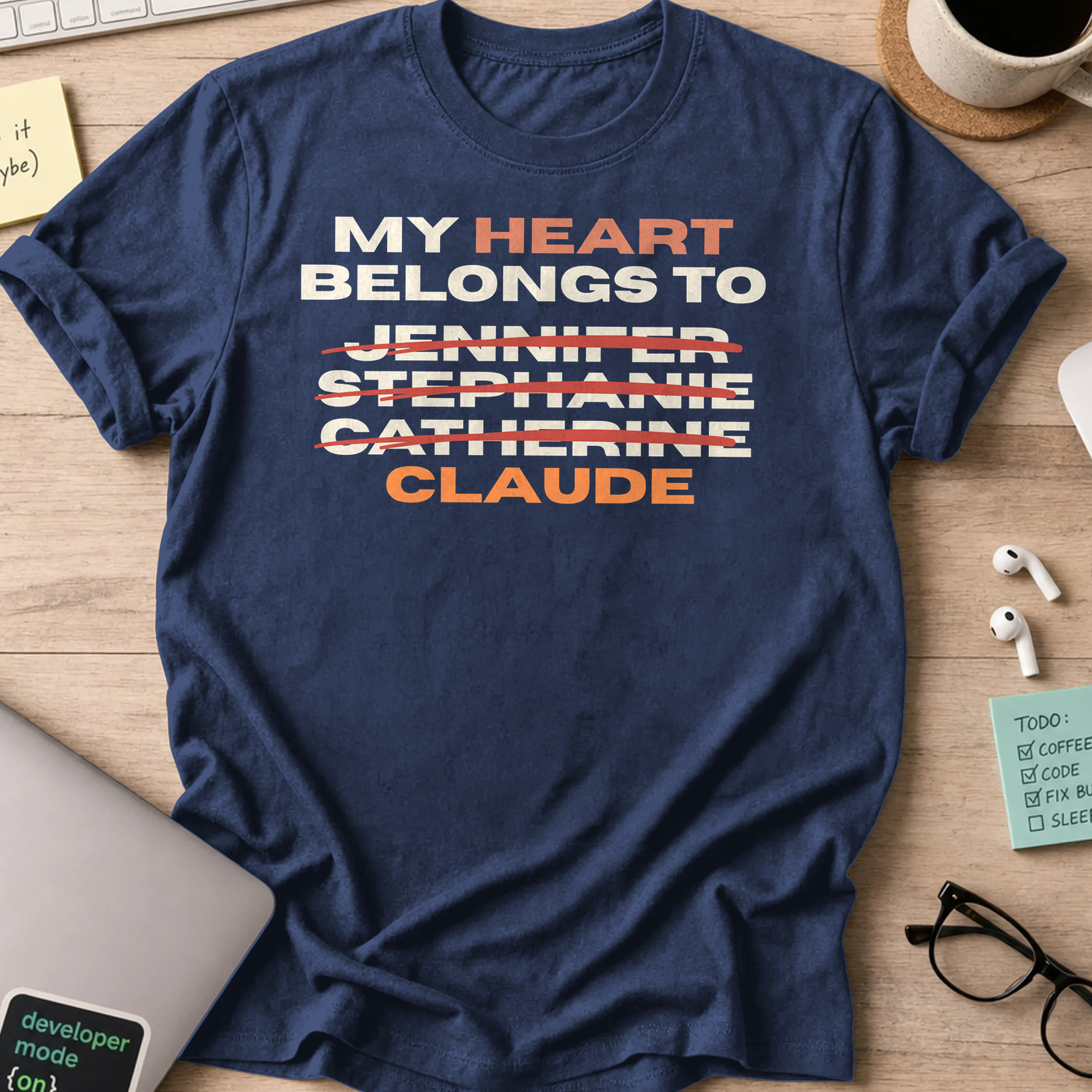 My Heart Belongs To Claude Shirt — Navy