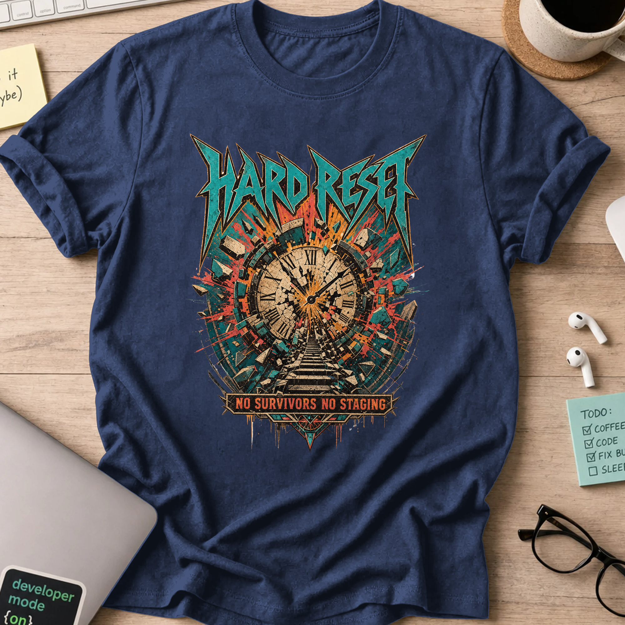 Hard Reset No Survivors Shirt — Navy