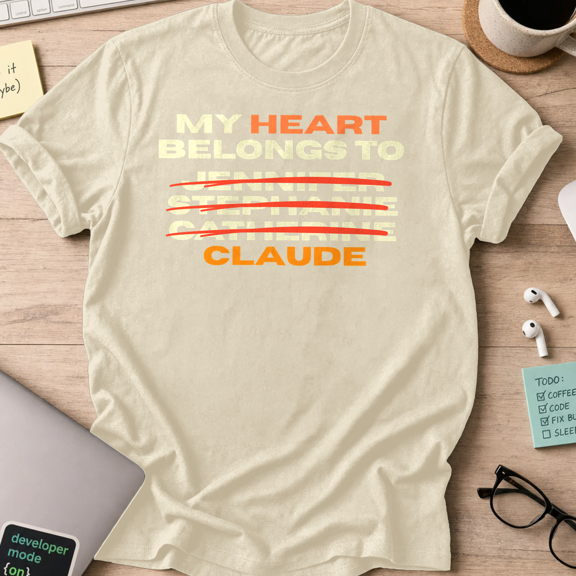 My Heart Belongs To Claude Shirt — Natural