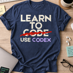 Learn To Code Use Codex Shirt — Navy
