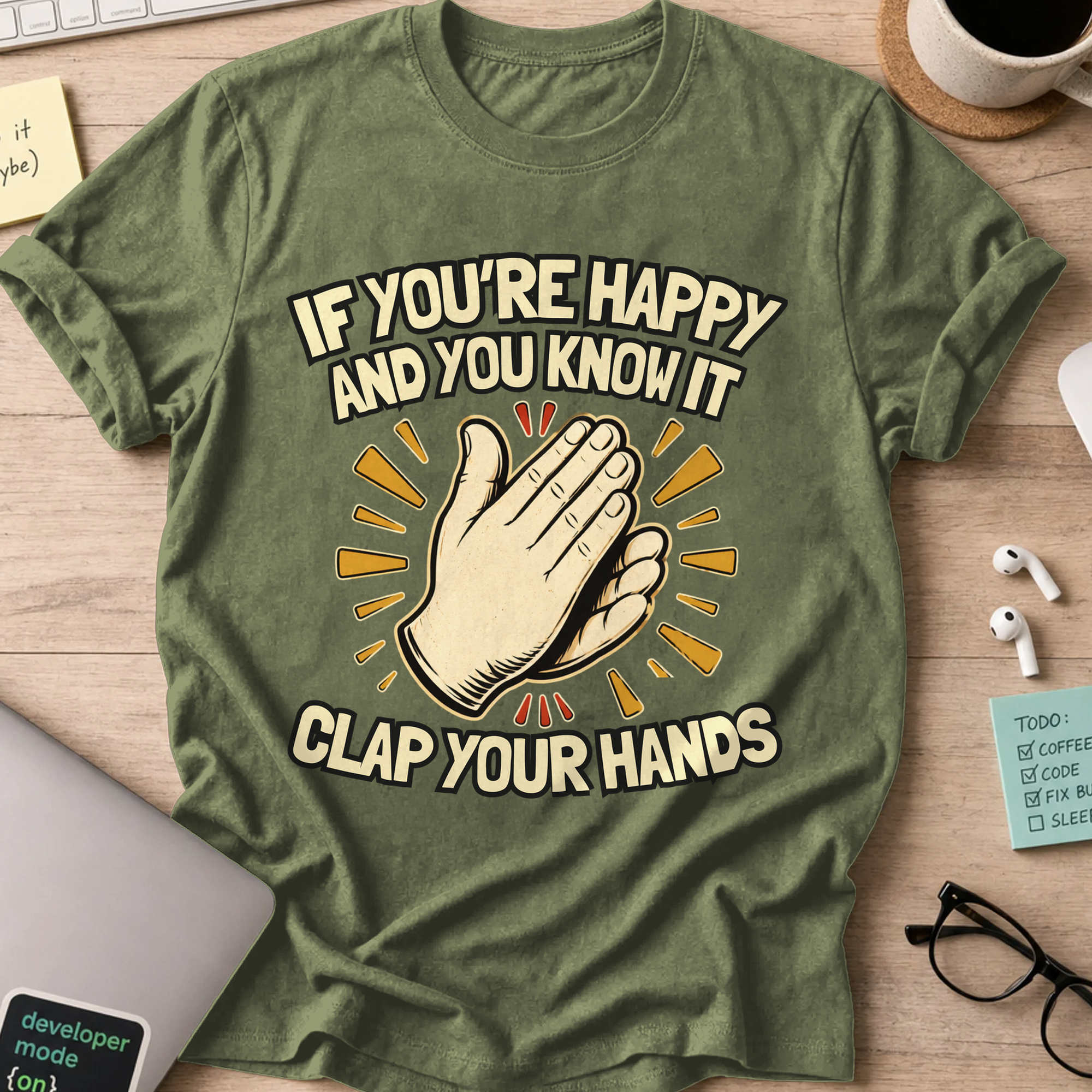 Nerd Collection Artwork 004 Shirt - Military Green mockup
