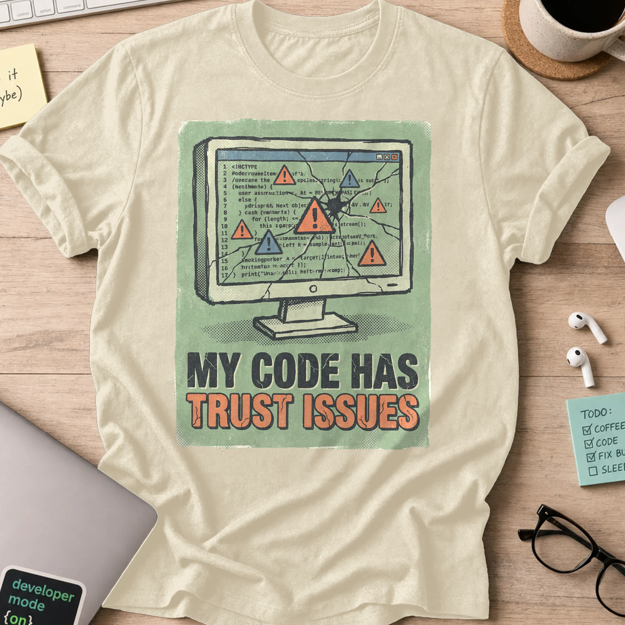 My Code Has Trust Issues Shirt — Natural