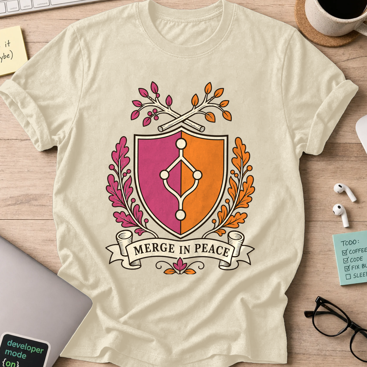 Merge in Peace Shirt — Natural