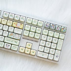 108-Key Mechanical Keyboard, Three-Mode Wired, Wireless, Bluetooth, Hot-Swappable, Suitable for Girls, Office, Gaming, Cute Rgb Lighting