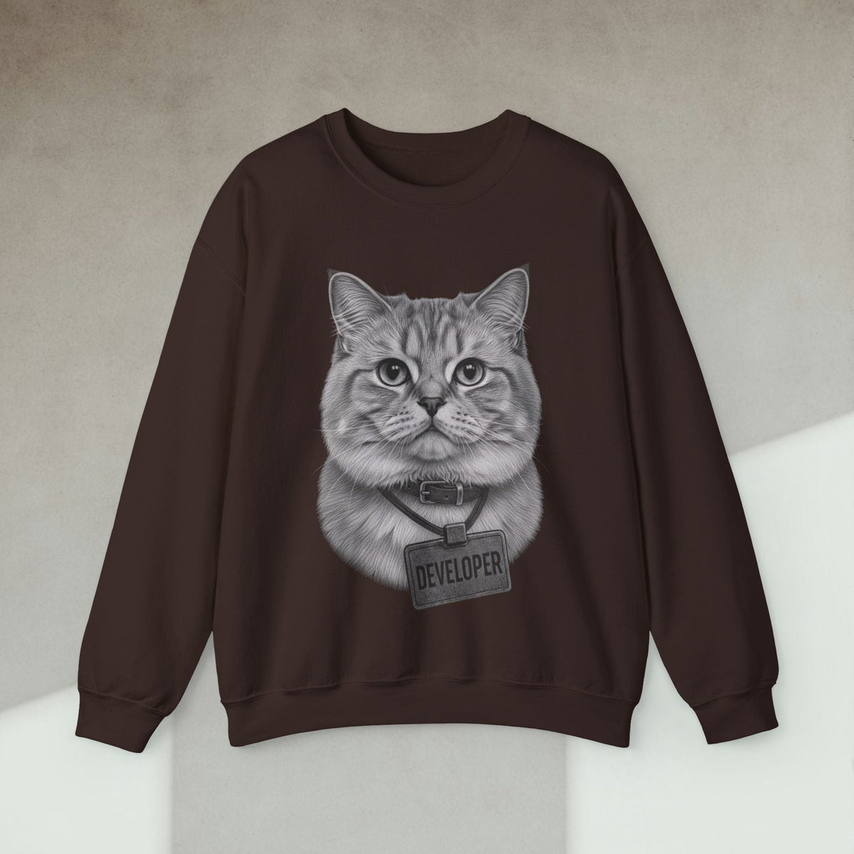 Code Culture cat developer sweatshirt funny programmer Sweatshirt in S — Code Culture developer clothing