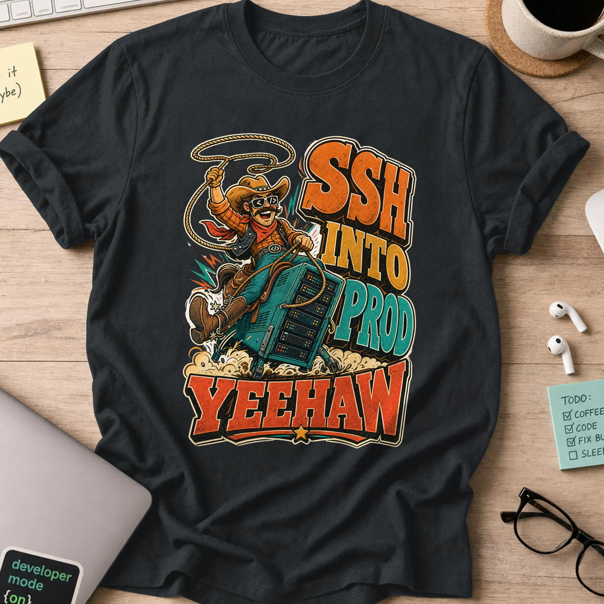 SSH Into Prod Yeehaw Shirt — Black