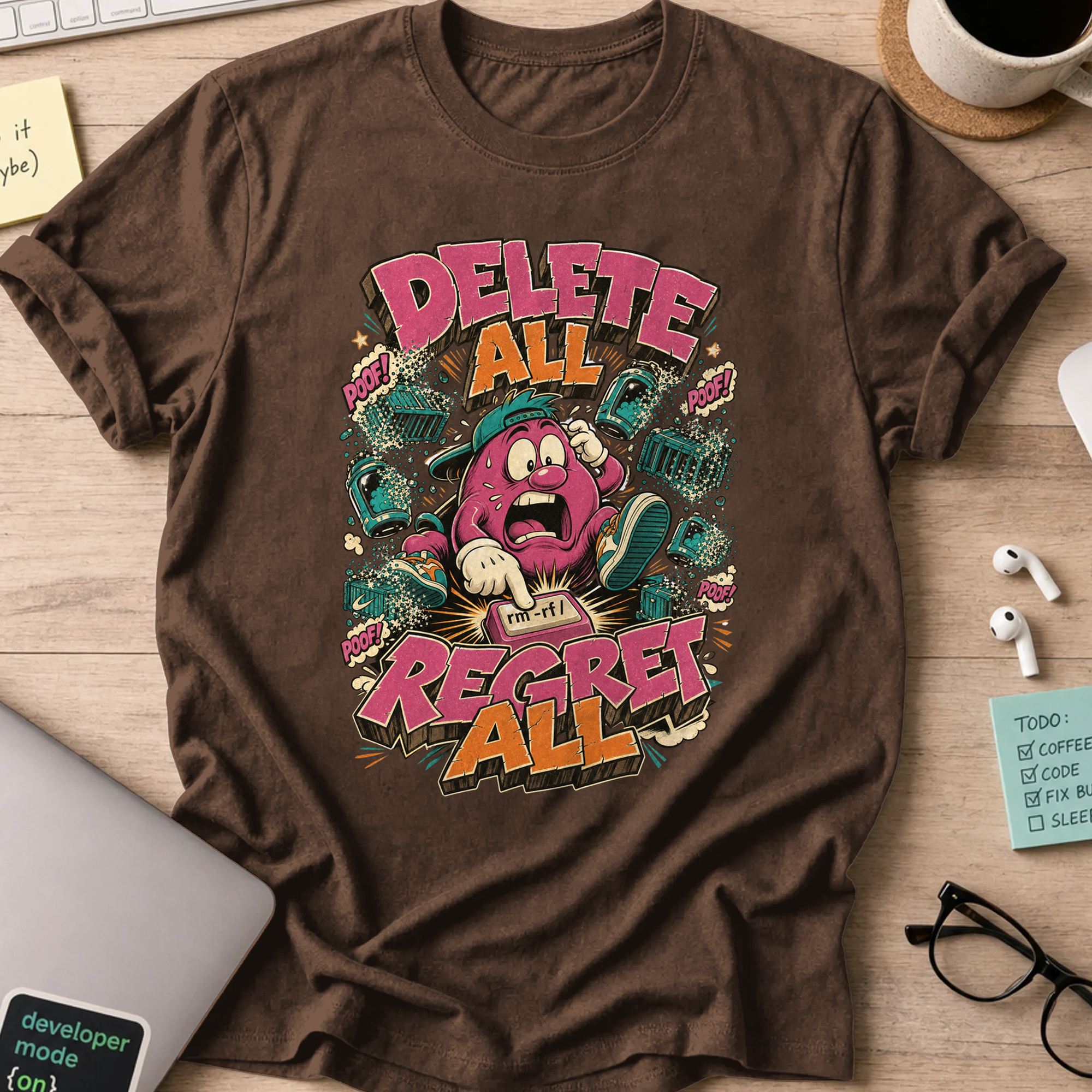 Delete All Regret All Shirt — Dark Chocolate