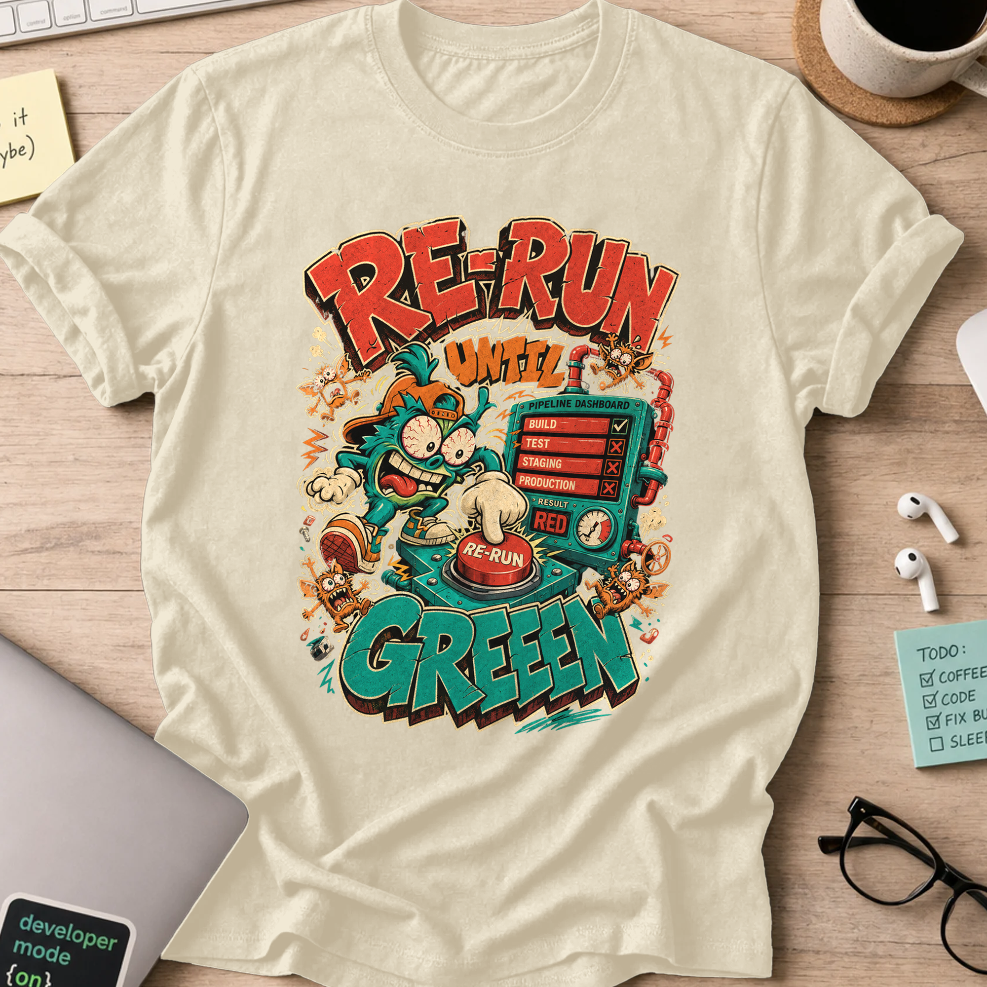 Rerun Until Green Shirt — Natural