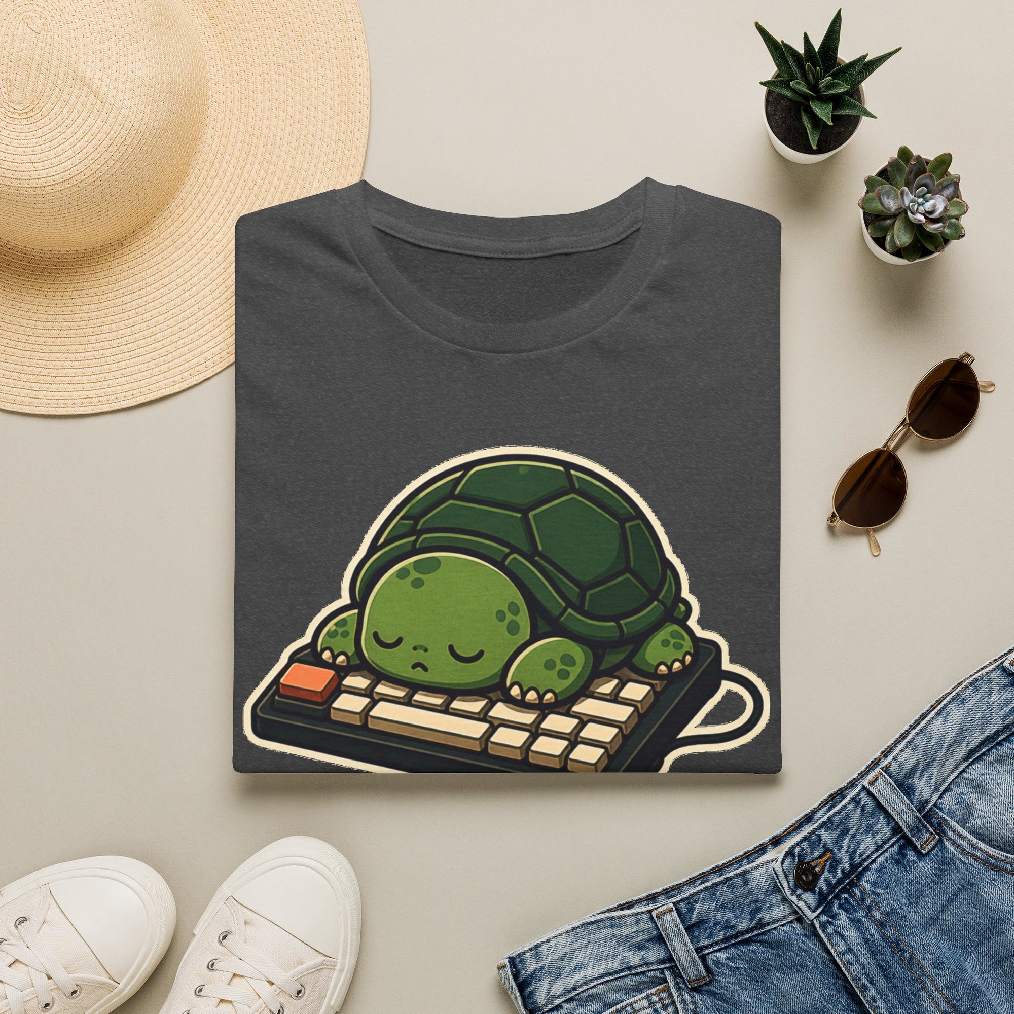 Sleeping Turtle Retro Keyboard Shirt
