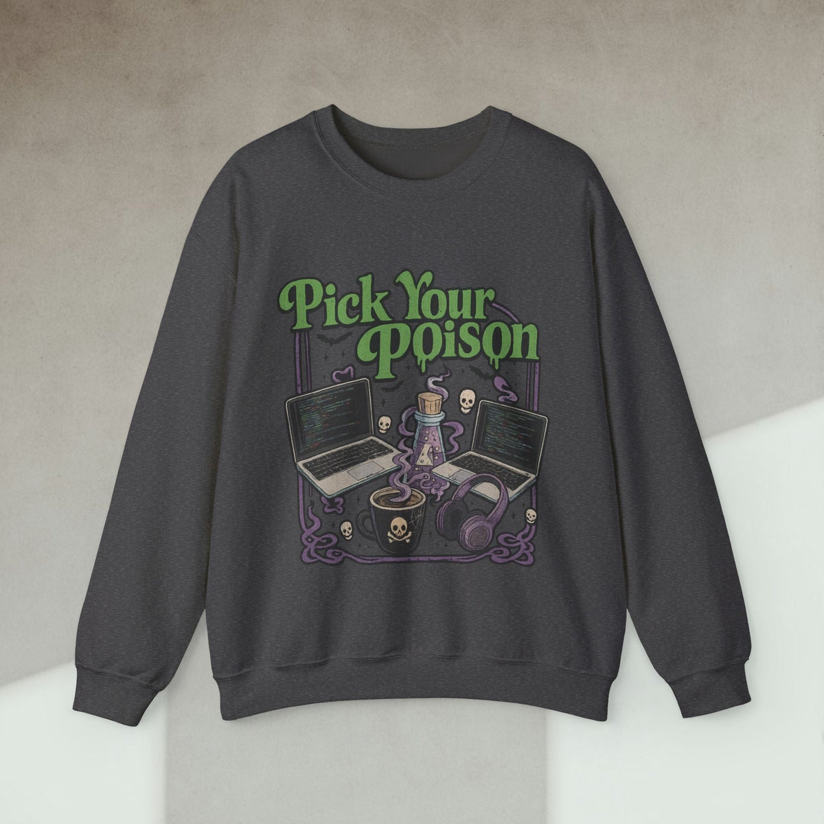 Code Culture pick your poison sweatshirt funny programmer Sweatshirt in S — Code Culture developer clothing