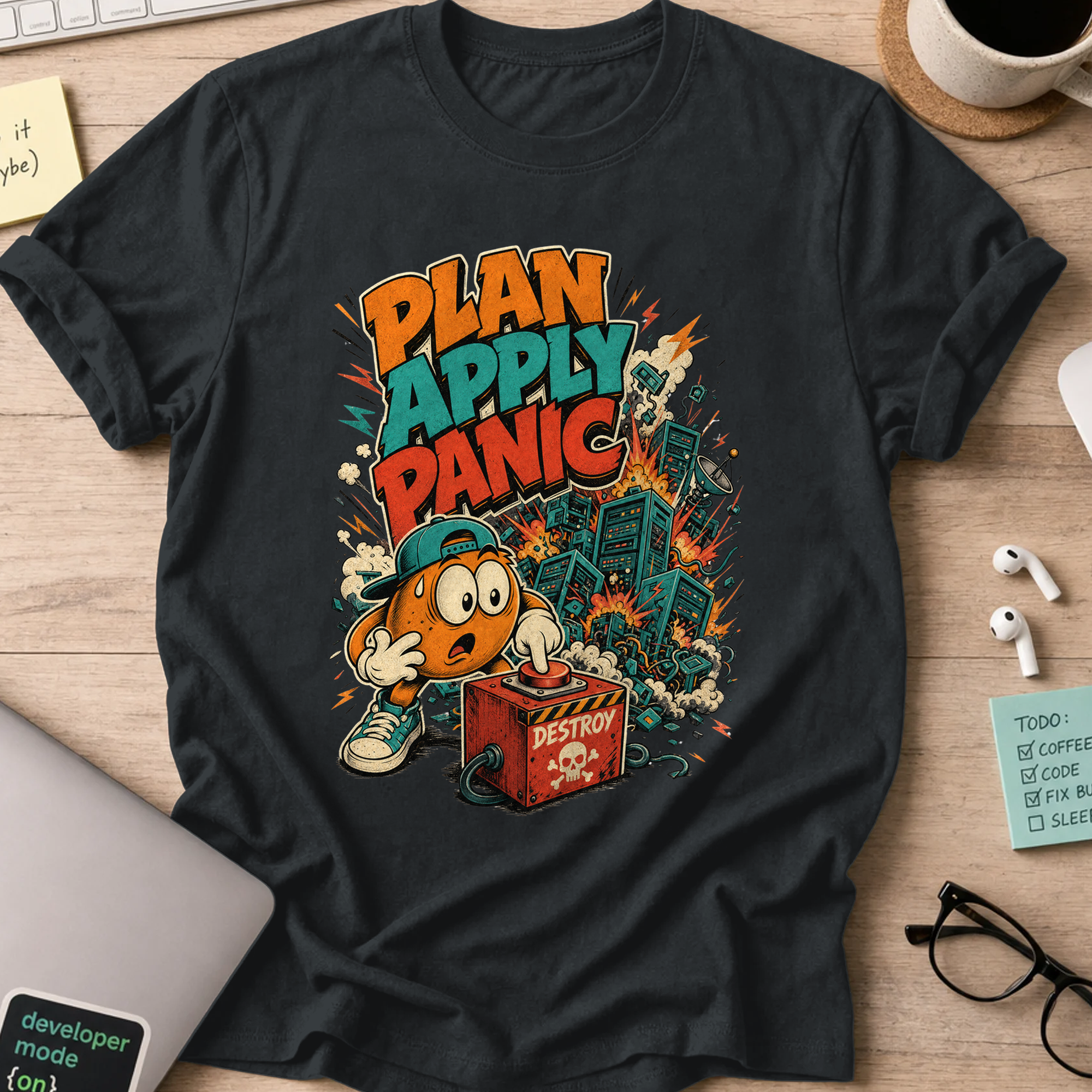 Plan Apply Panic Shirt — Black
