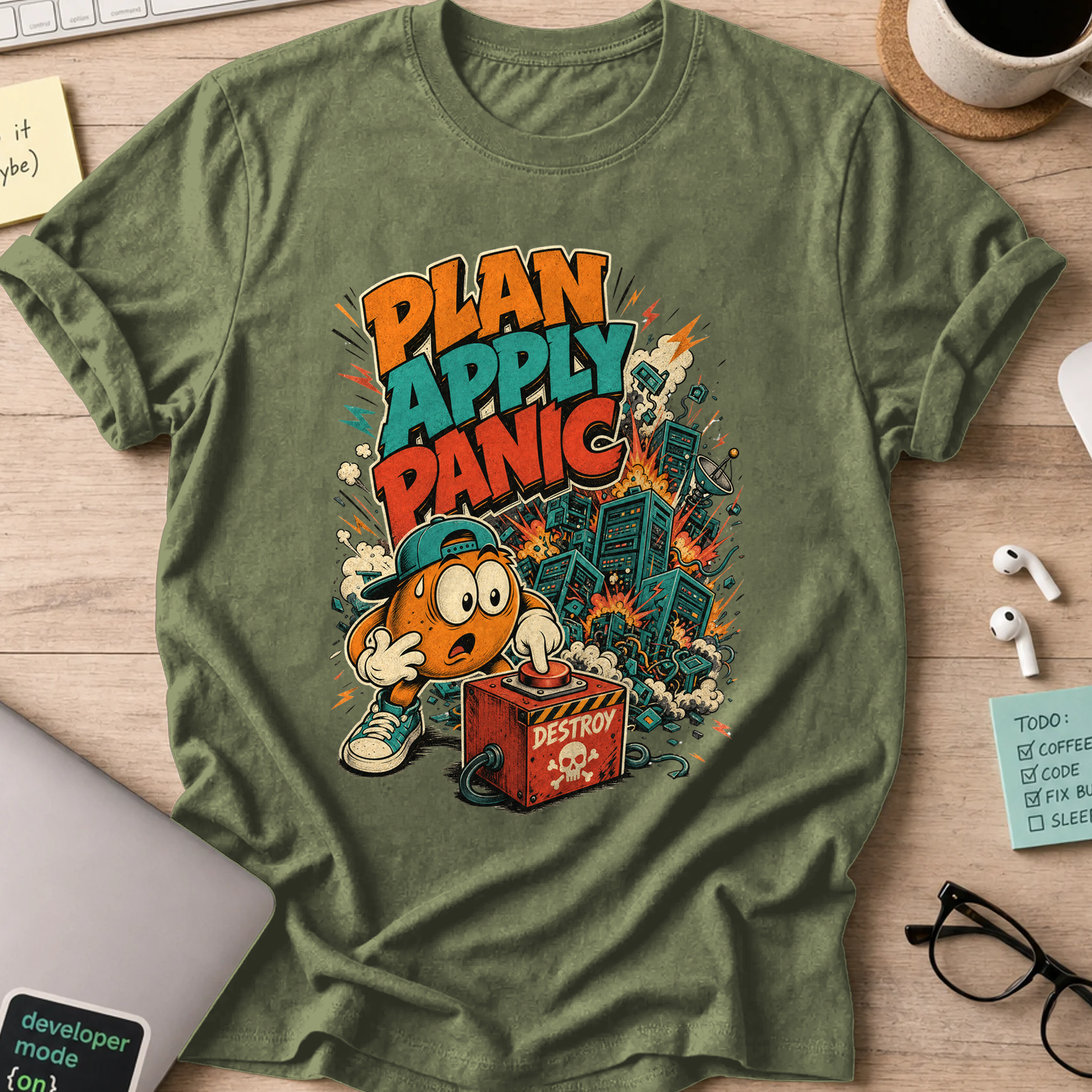 Plan Apply Panic Shirt — Military Green