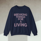 Code Culture breaking things for a living sweatshirt funny programmer Sweatshirt in S — Code Culture developer clothing