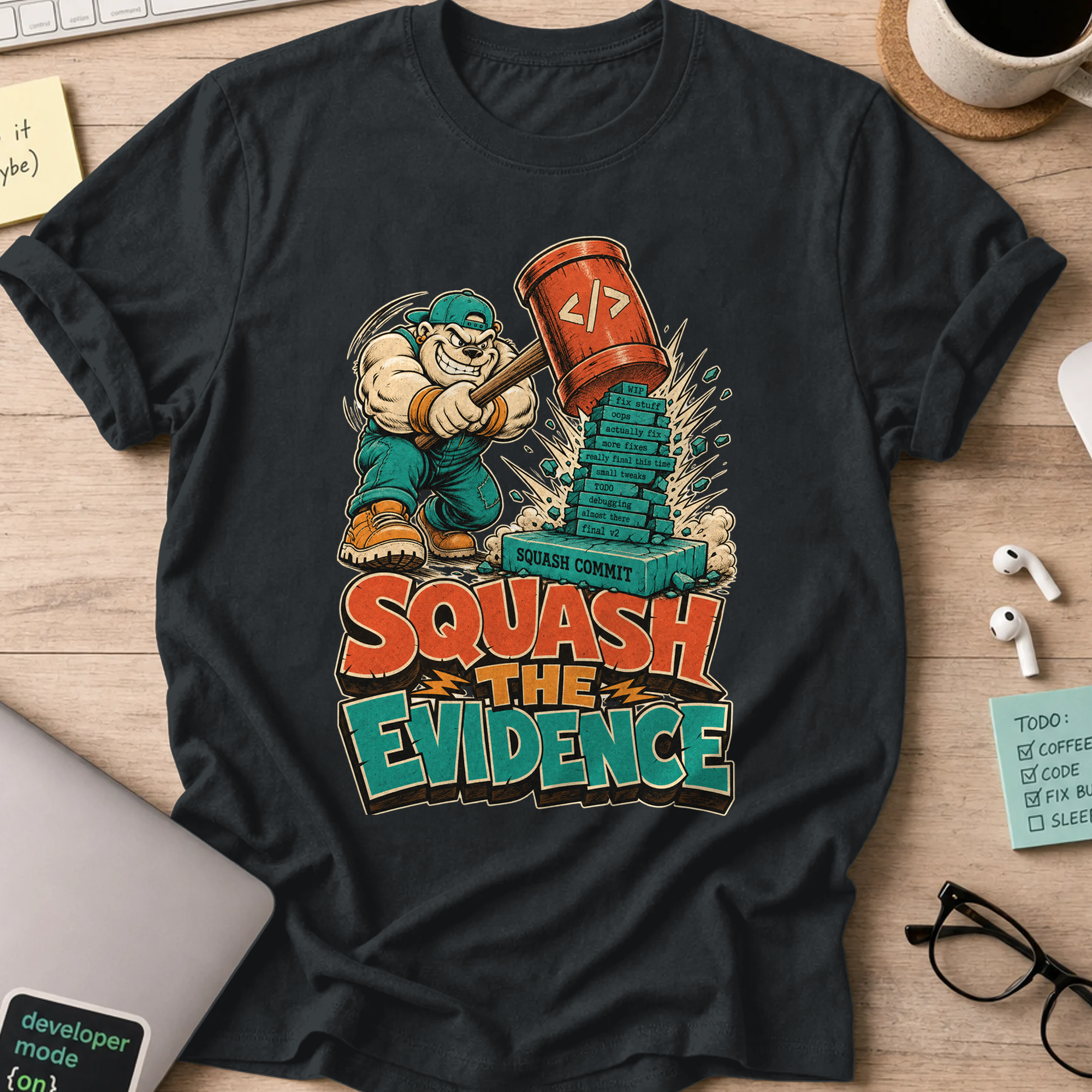 Squash the Evidence Shirt — Black