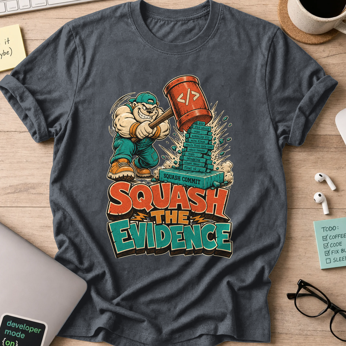 Squash the Evidence Shirt — Dark Heather