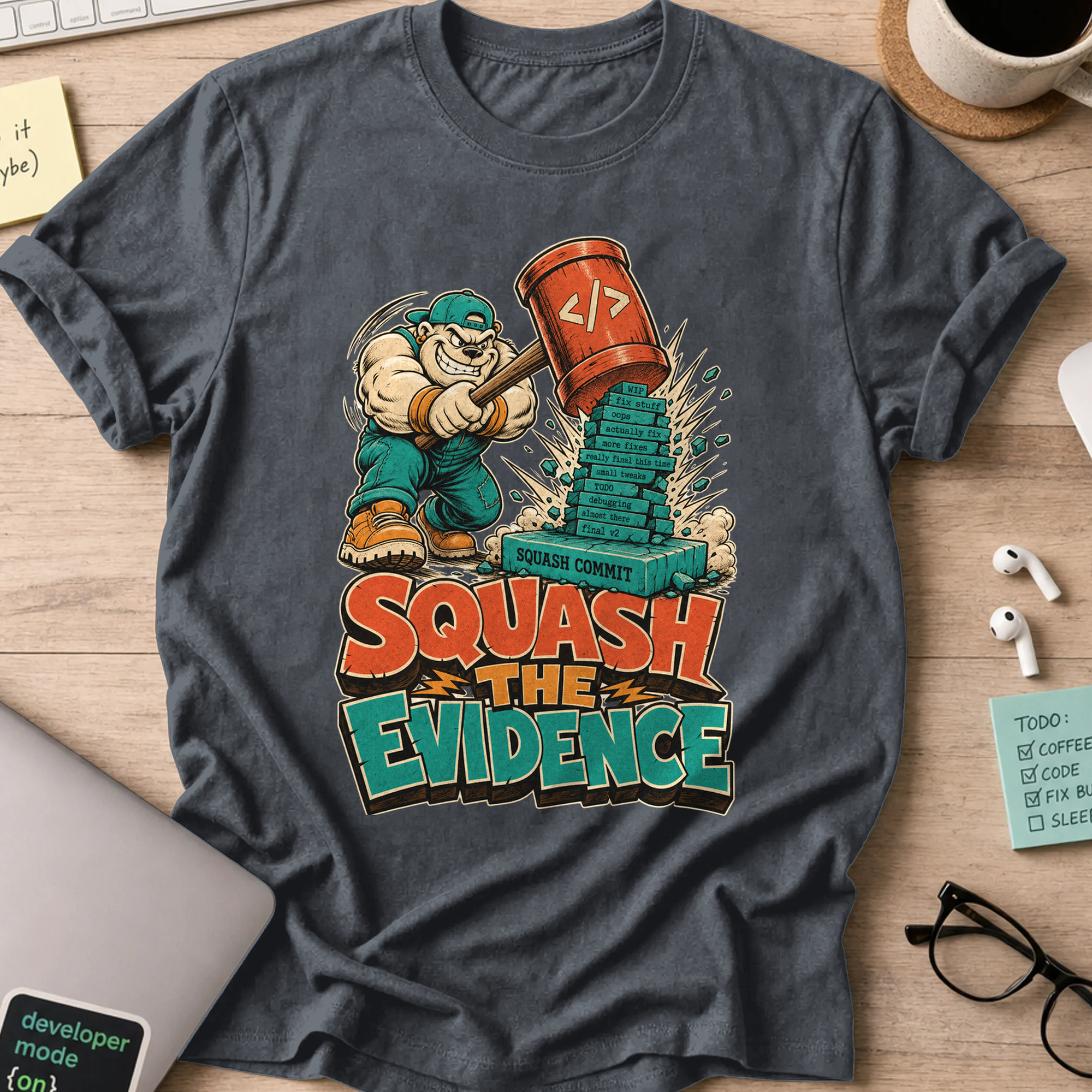 Squash the Evidence Shirt — Dark Heather