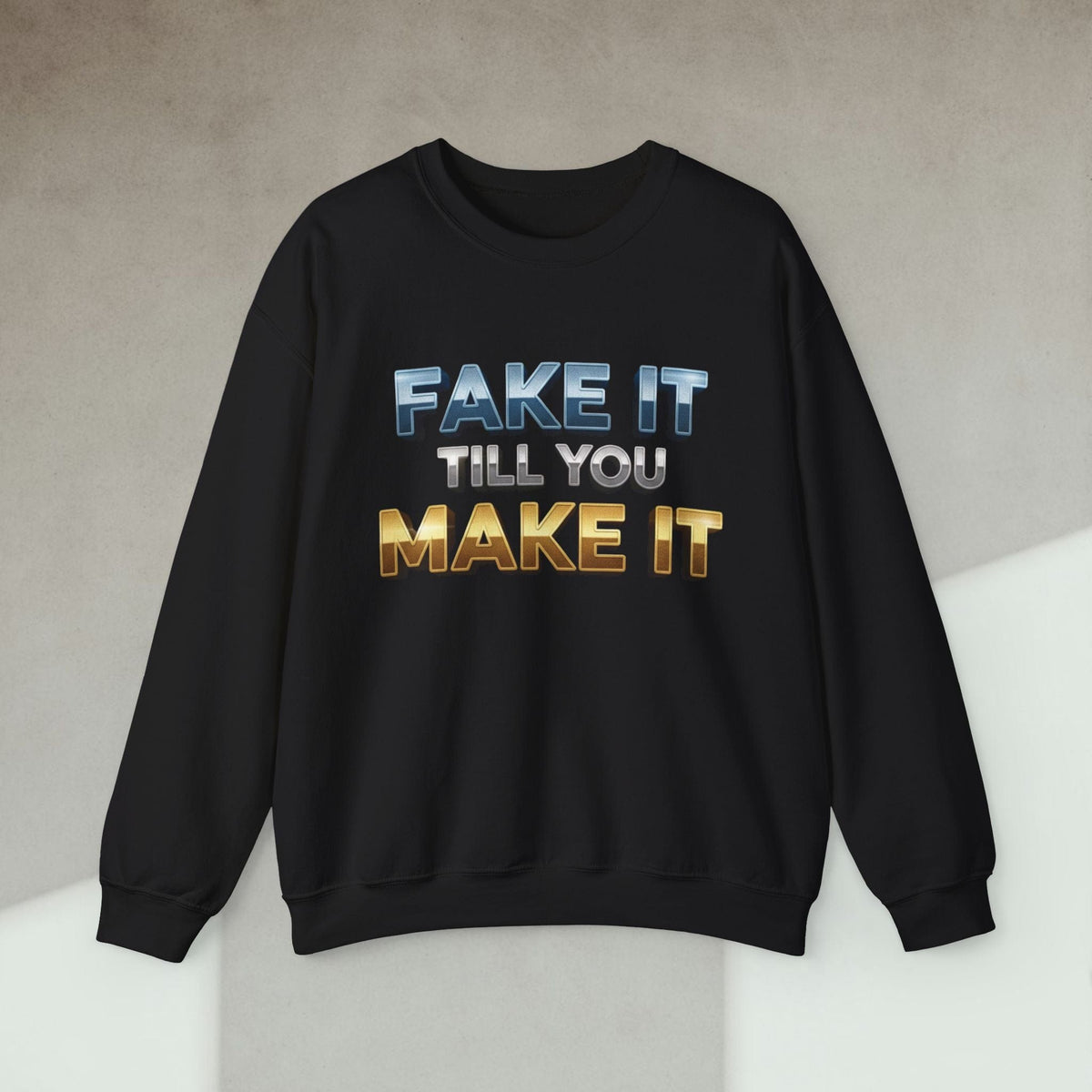 Code Culture fake it till you make it sweatshirt funny programmer Sweatshirt in S — Code Culture developer clothing