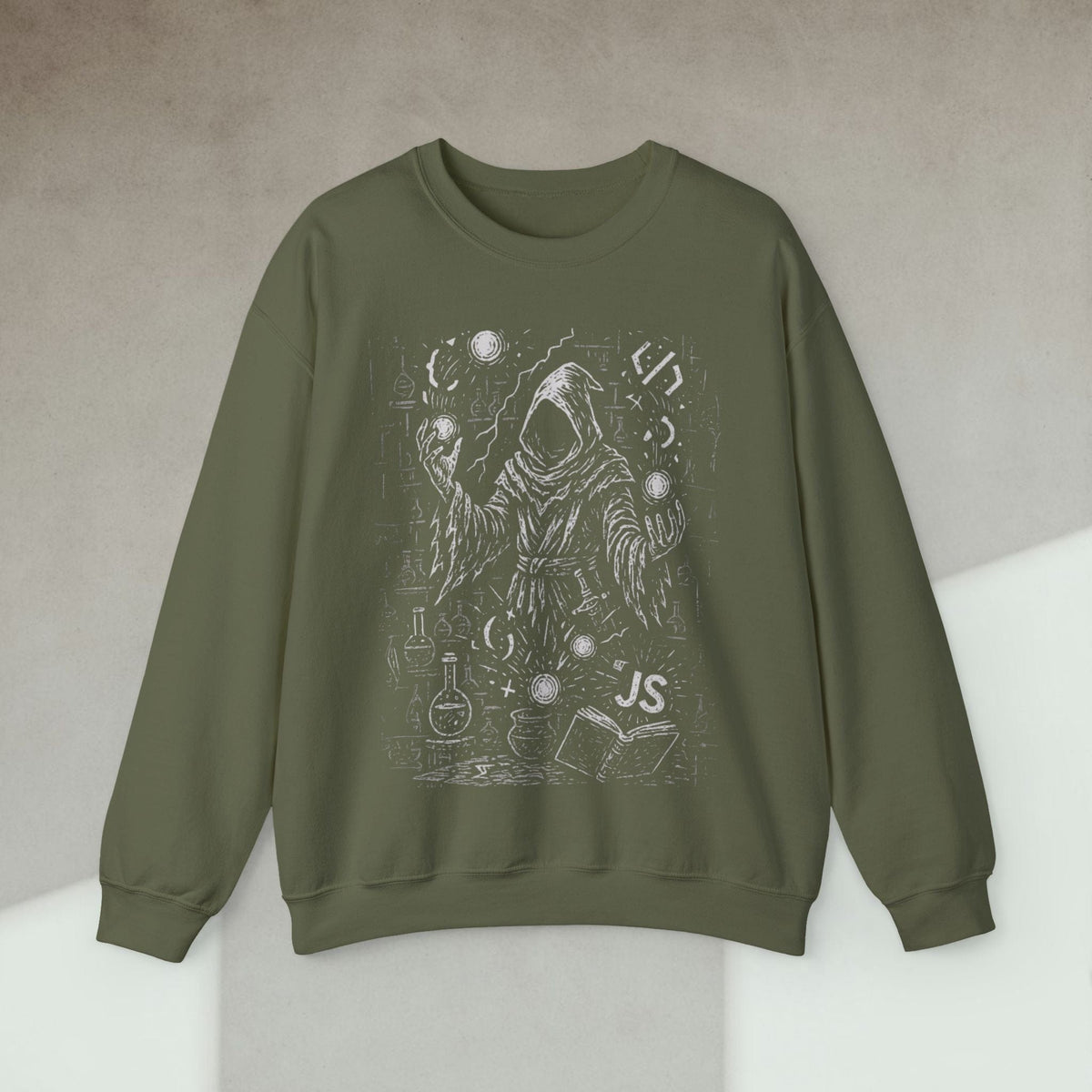 Code Culture js alchemist sweatshirt funny programmer Sweatshirt in S — Code Culture developer clothing
