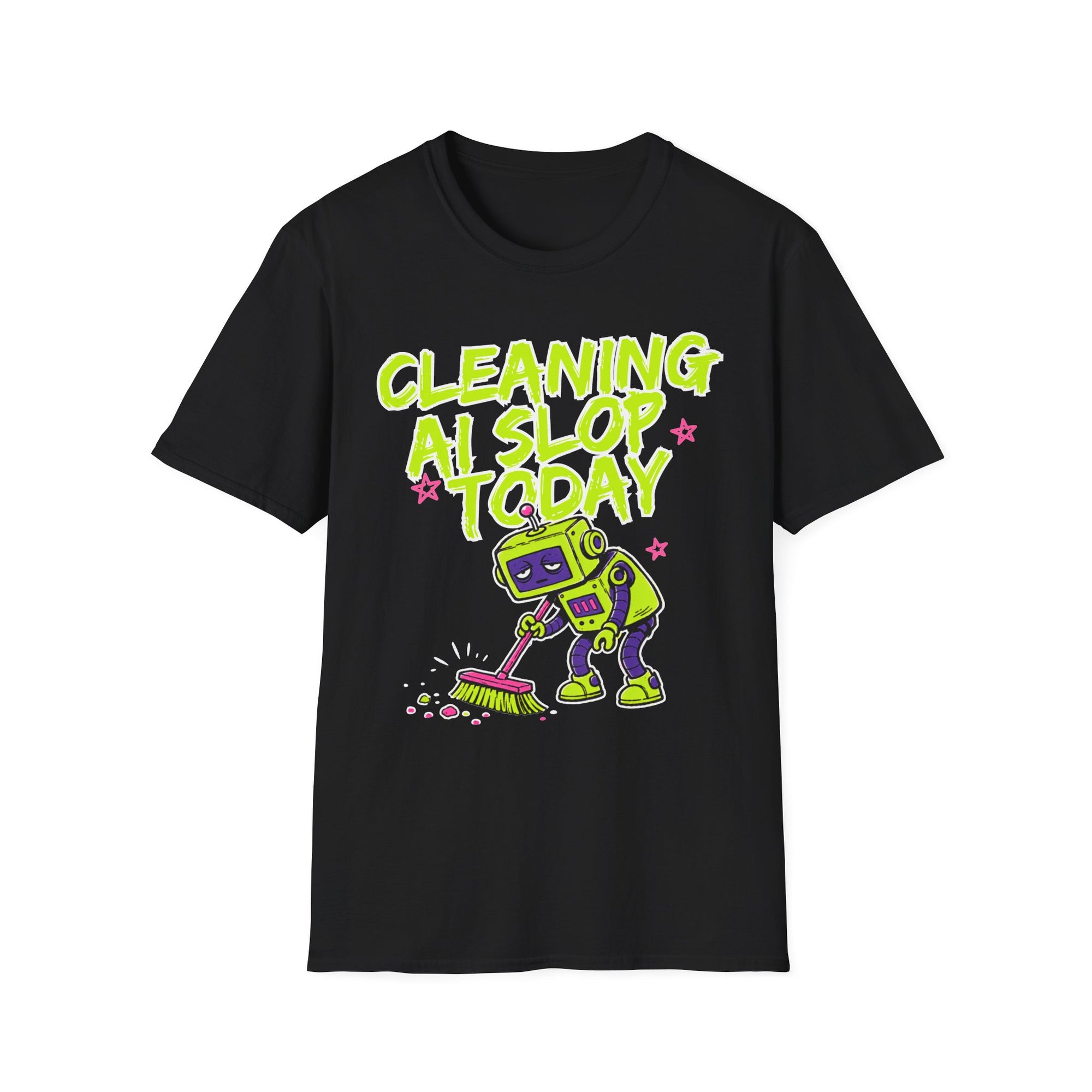 Cleaning AI Slop Today Graffiti Robot Shirt
