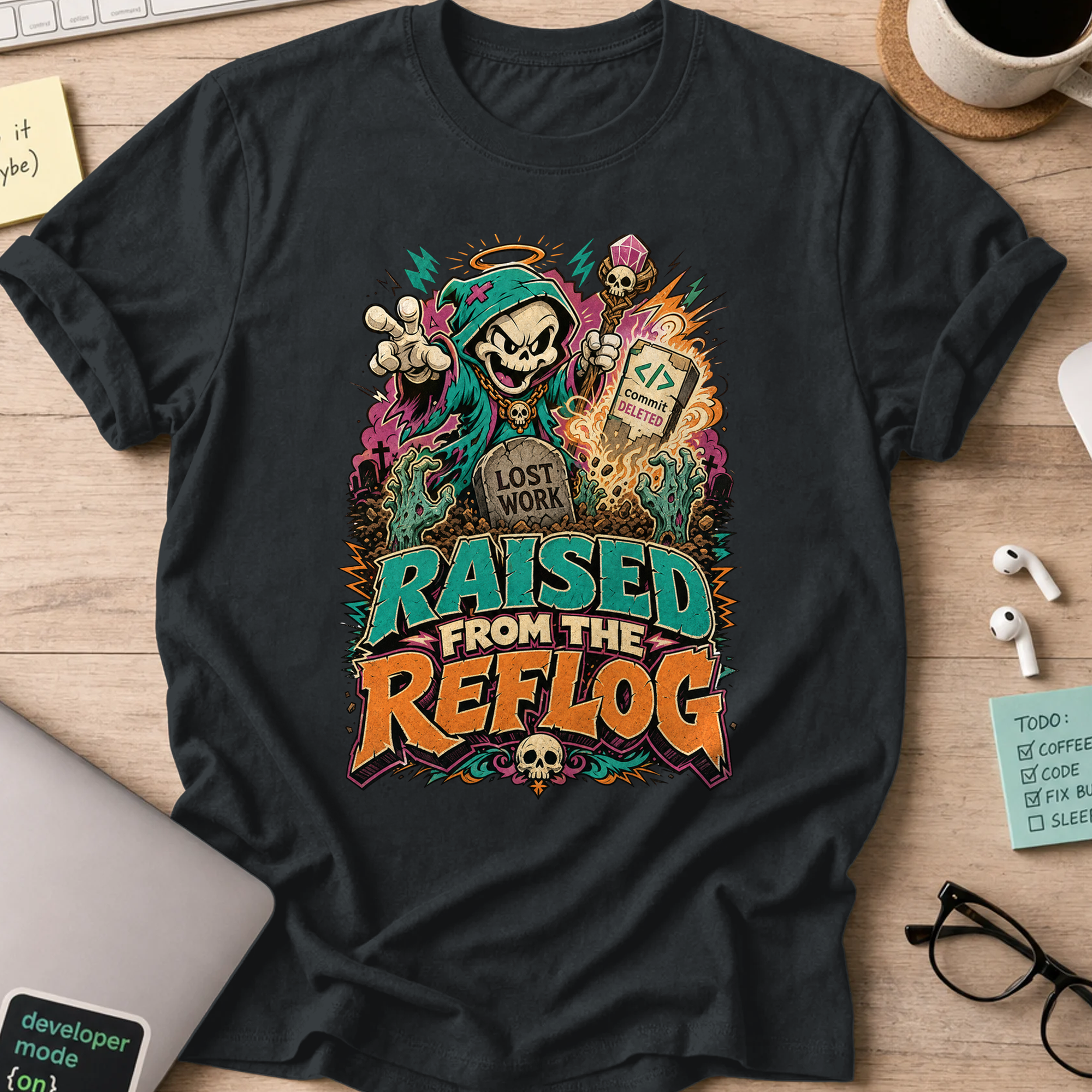 Raised From the Reflog Shirt — Black