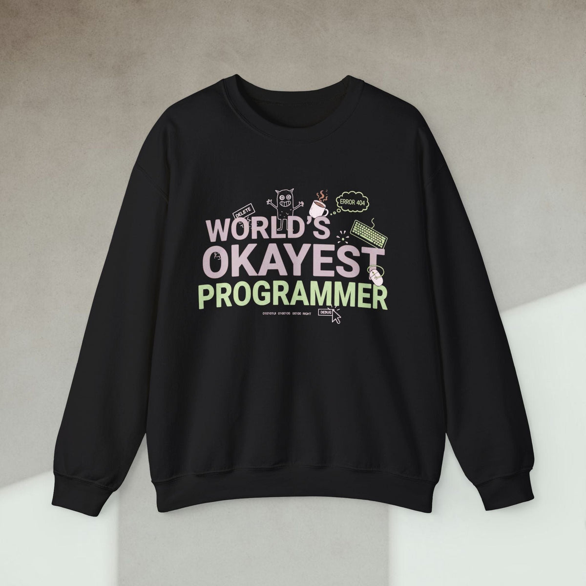 Code Culture world's okayest programmer sweatshirt funny programmer Sweatshirt in S — Code Culture developer clothing