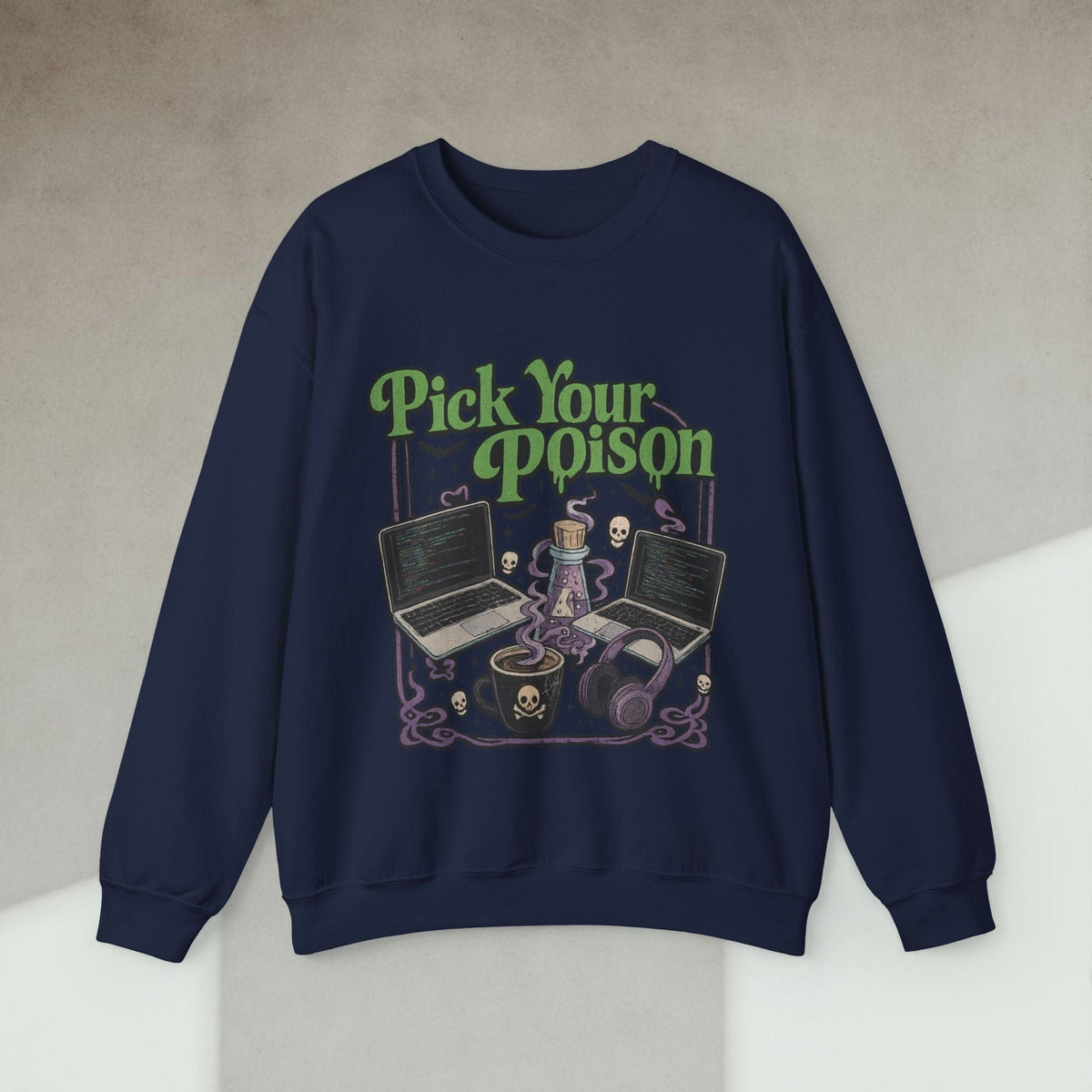 Code Culture pick your poison sweatshirt funny programmer Sweatshirt in S — Code Culture developer clothing