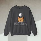 Code Culture starting to feel exhausted cat sweatshirt funny programmer Sweatshirt in S — Code Culture developer clothing