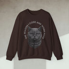 Code Culture the reason i code cat sweatshirt funny programmer Sweatshirt in S — Code Culture developer clothing