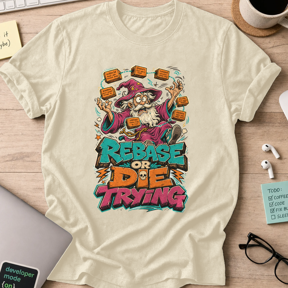 Rebase or Die Trying Shirt — Natural