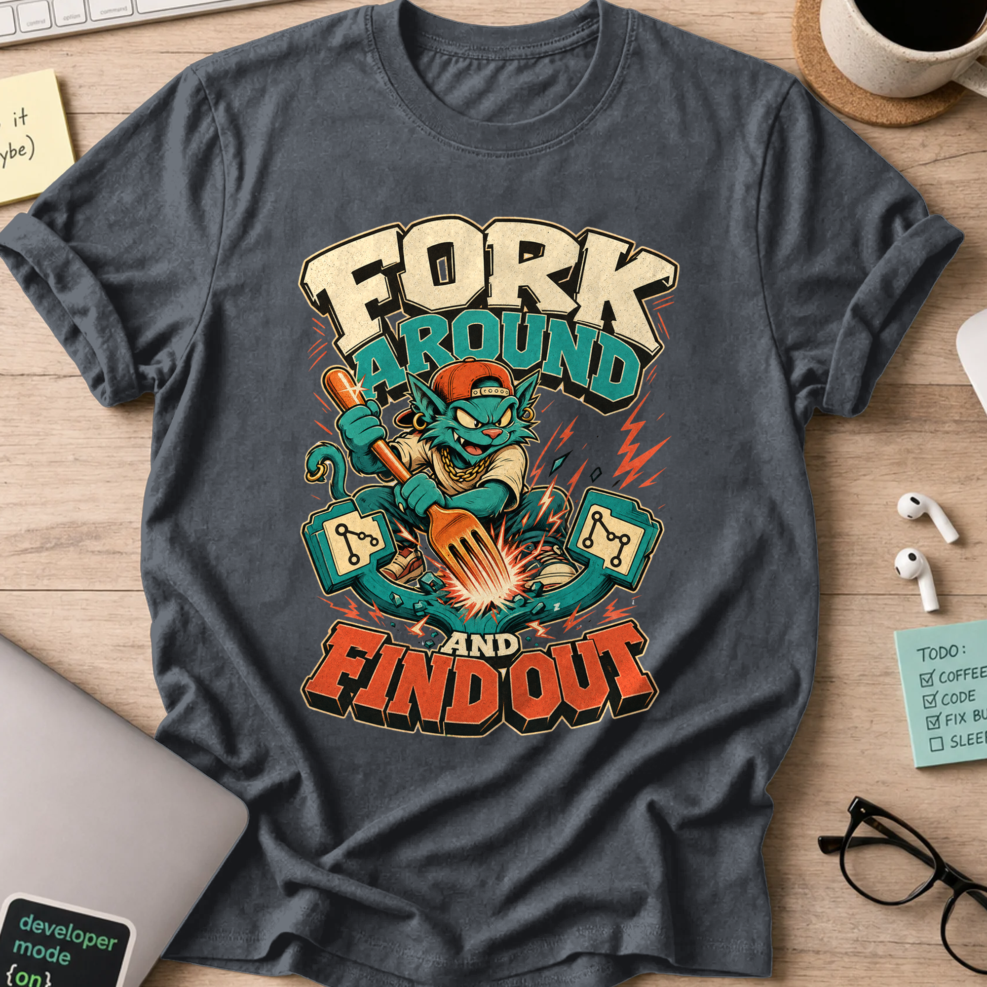 Fork Around and Find Out Shirt — Dark Heather