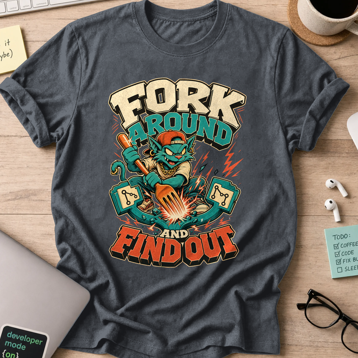 Fork Around and Find Out Shirt — Dark Heather