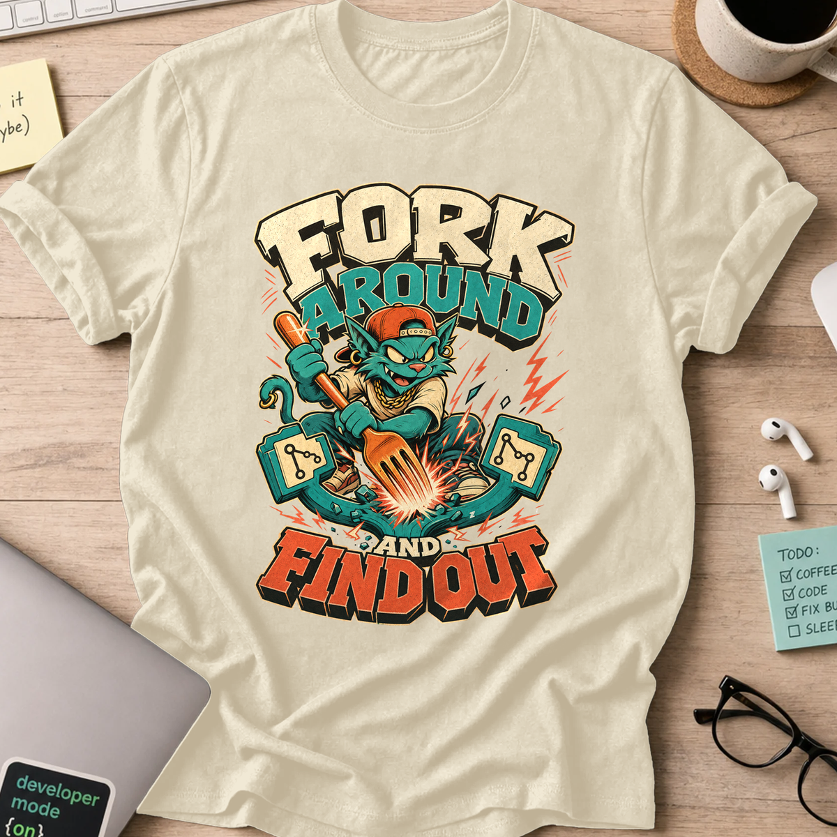 Fork Around and Find Out Shirt — Natural