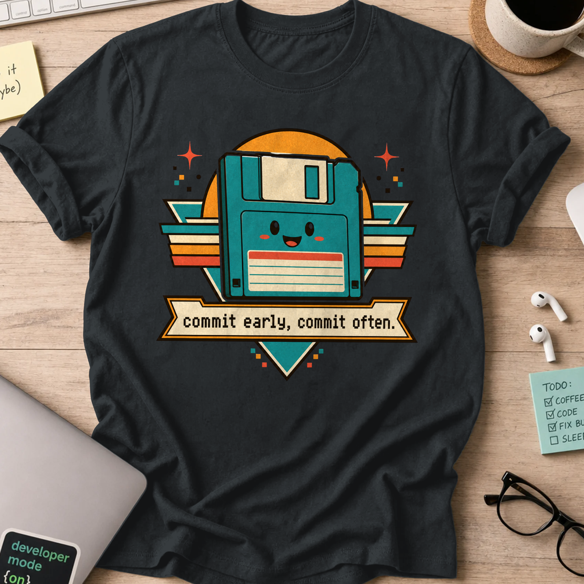 Commit Early Commit Often Shirt — Black