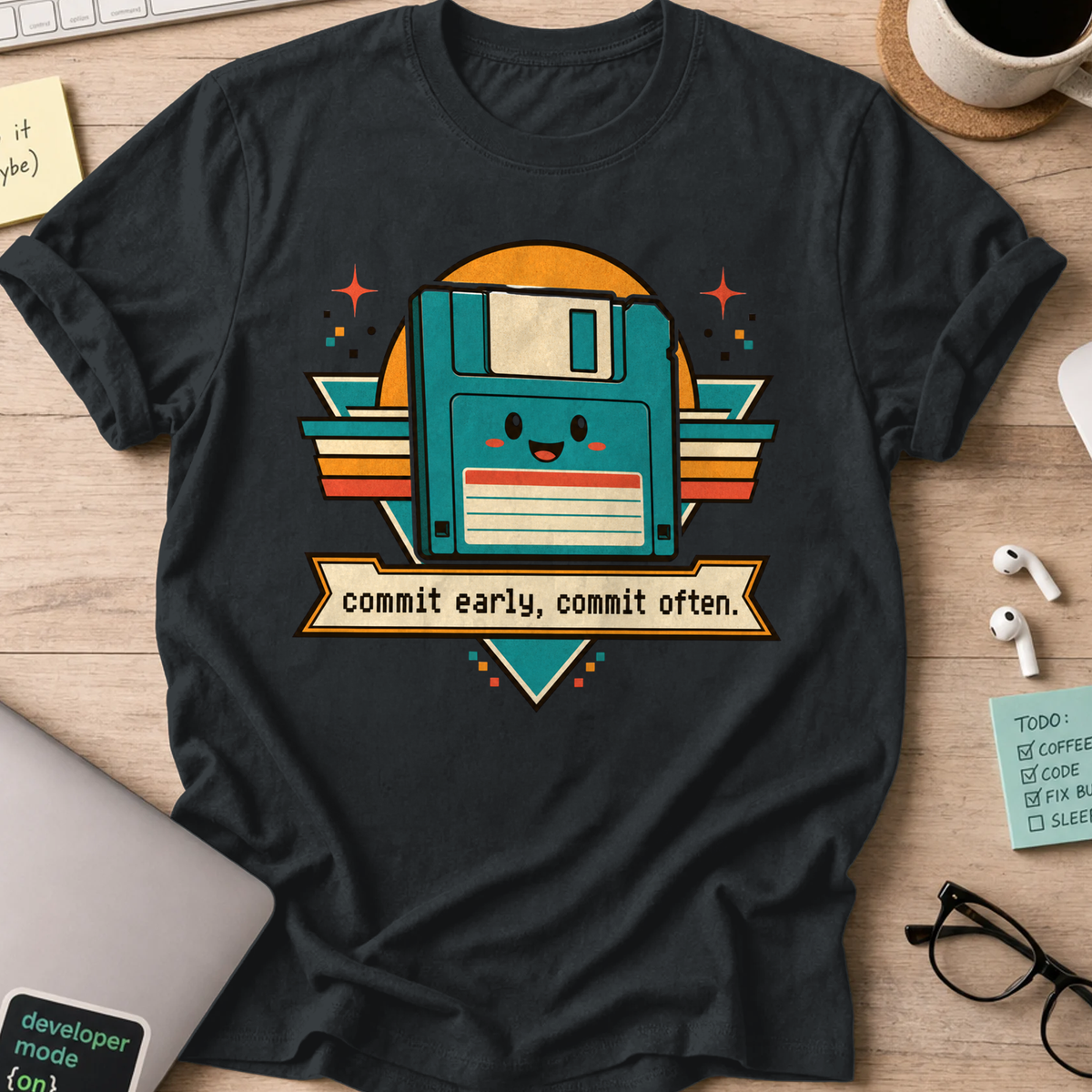 Commit Early Commit Often Shirt — Black