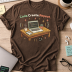 Code Create Repeat Shirt — Dark Chocolate