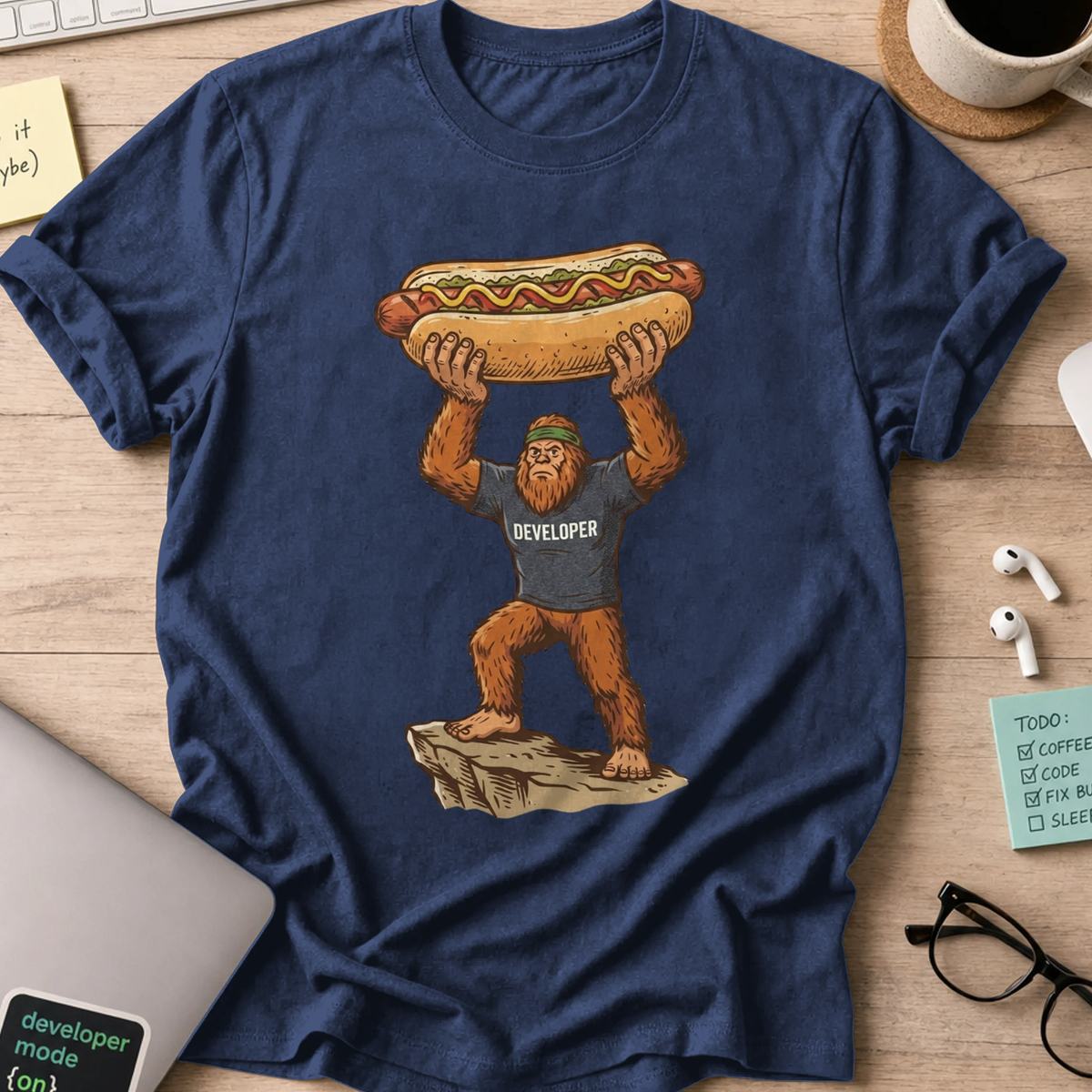 Freedom Bigfoot Hot Dog Press Shirt - Navy