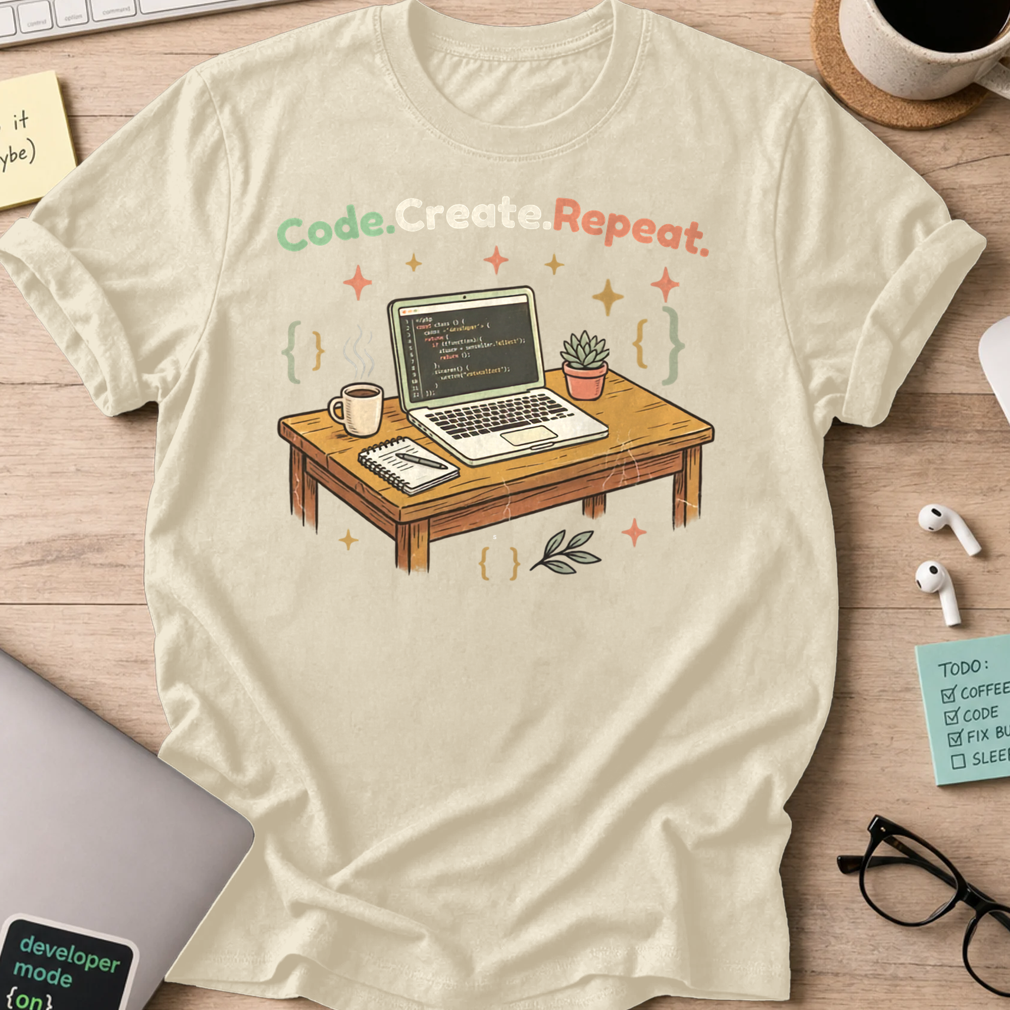 Code Create Repeat Shirt — Natural