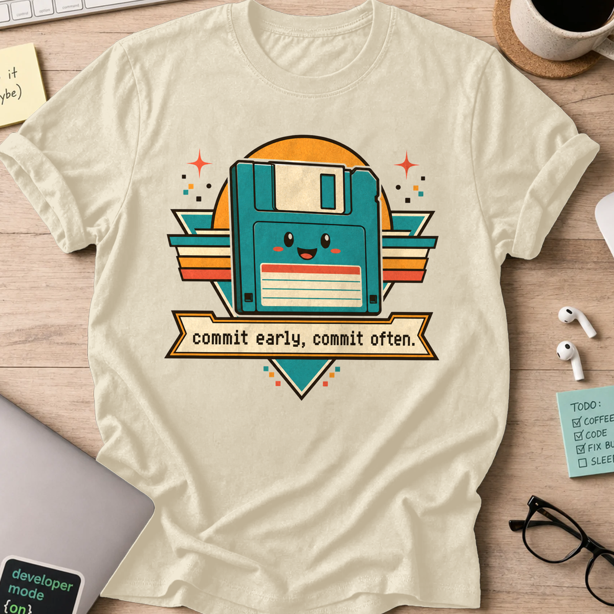 Commit Early Commit Often Shirt — Natural