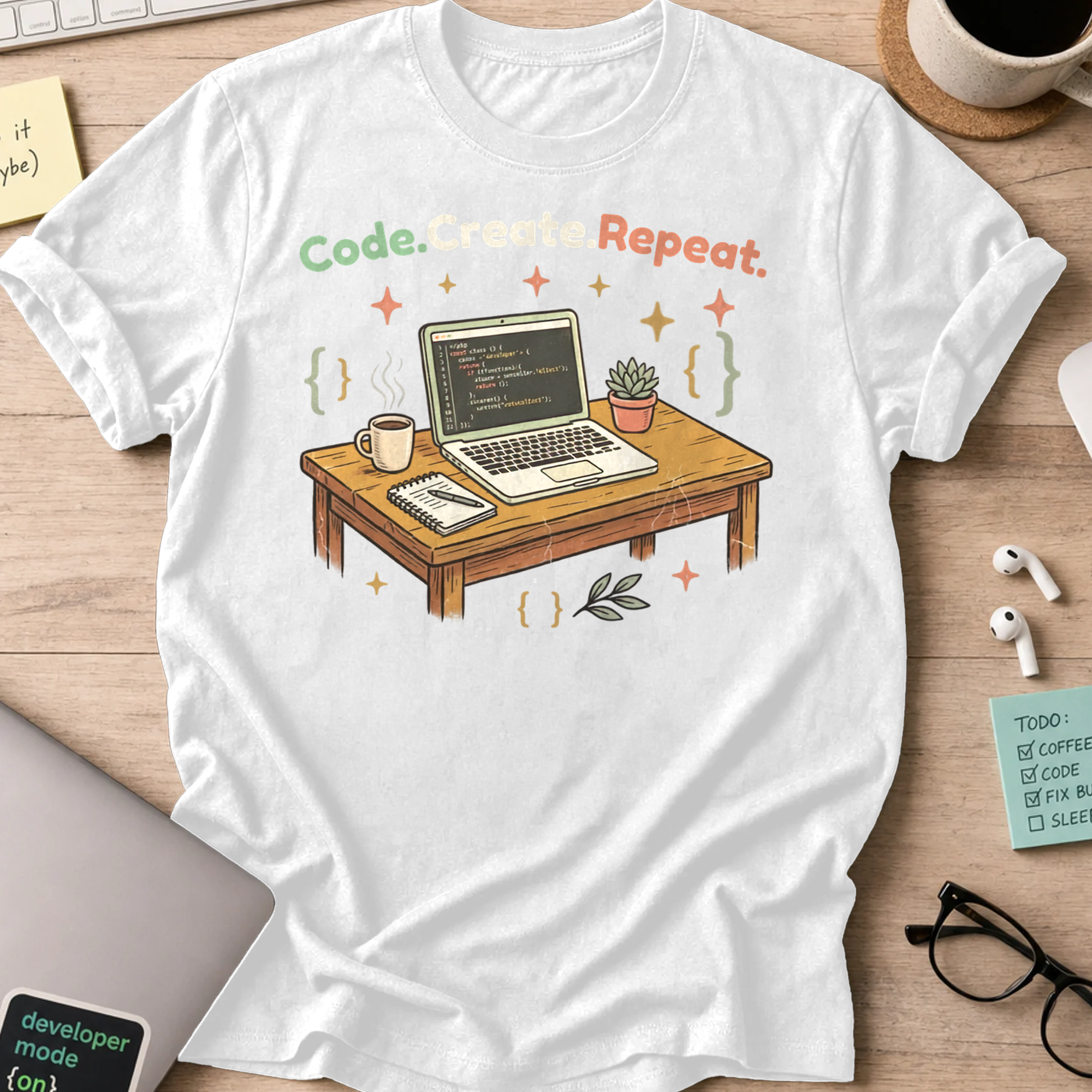 Code Create Repeat Shirt — White