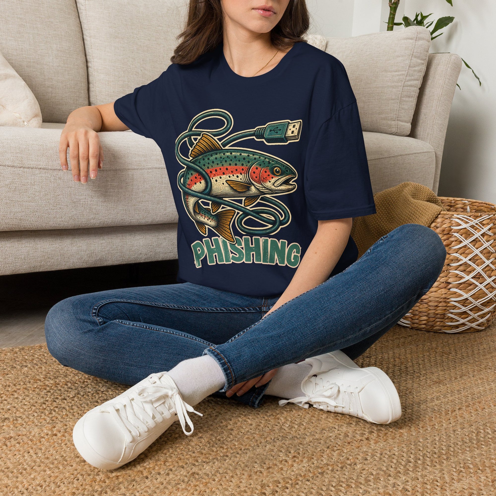 Phishing Vintage Fish Shirt