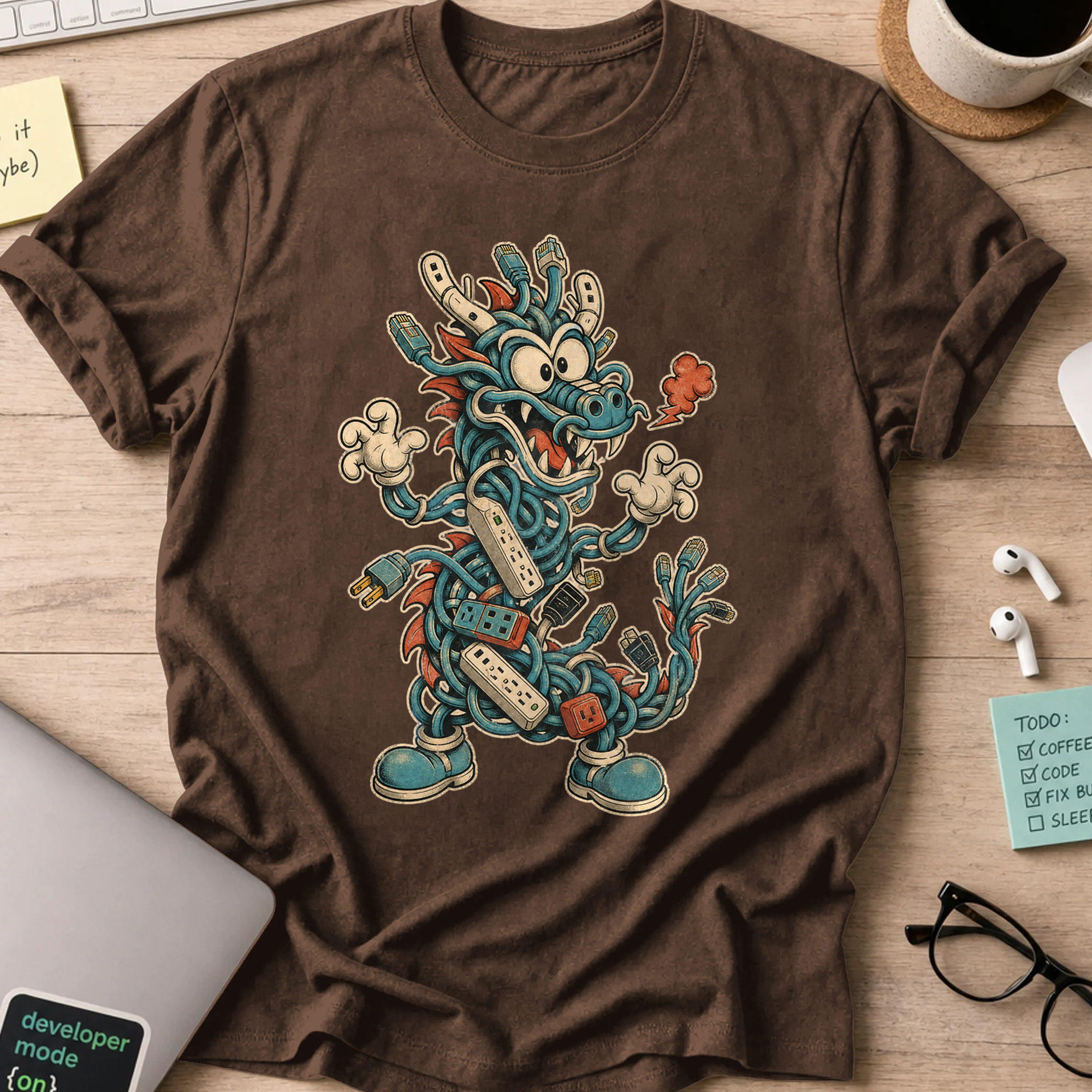Cable Nest Monster Shirt — Dark Chocolate