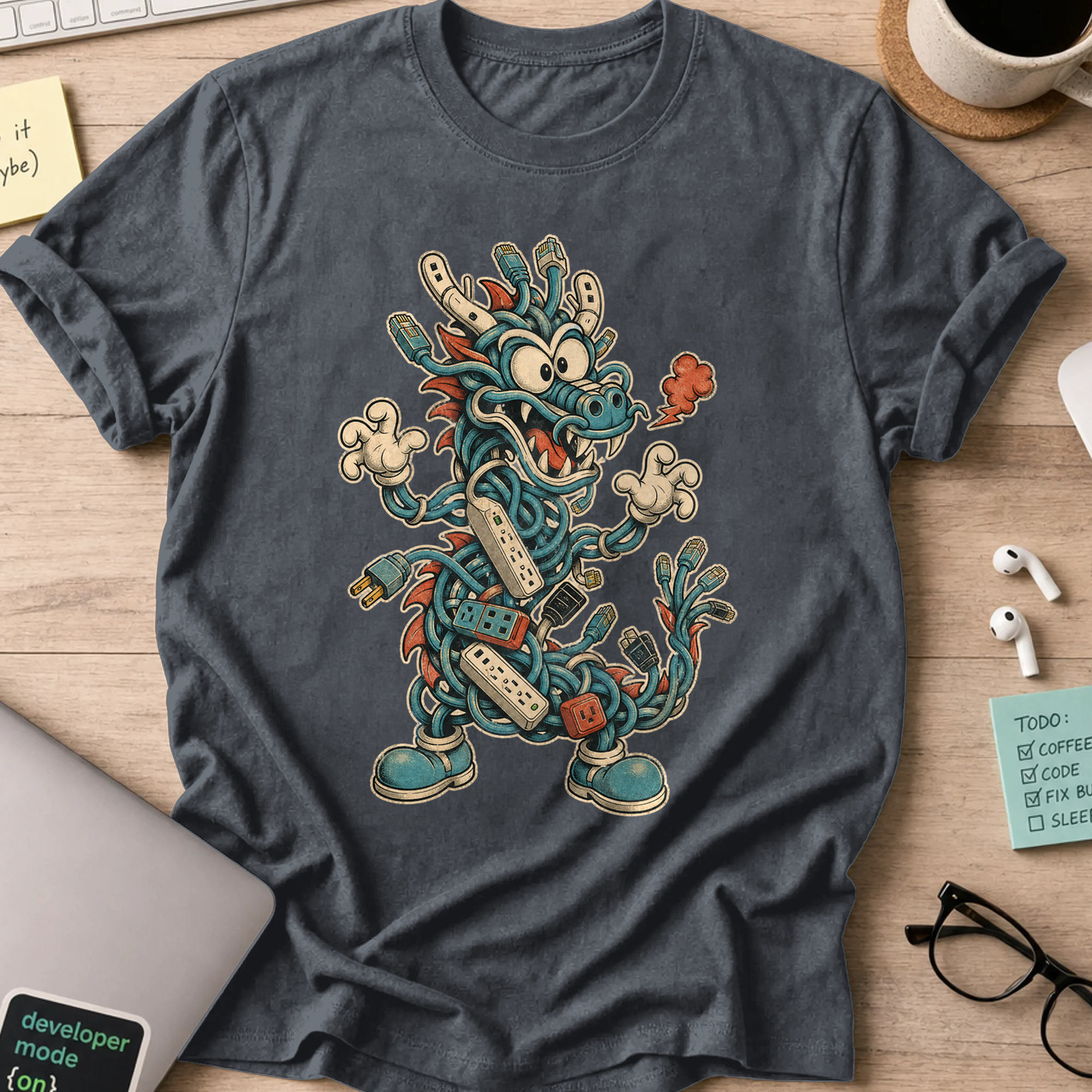 Cable Nest Monster Shirt — Dark Heather